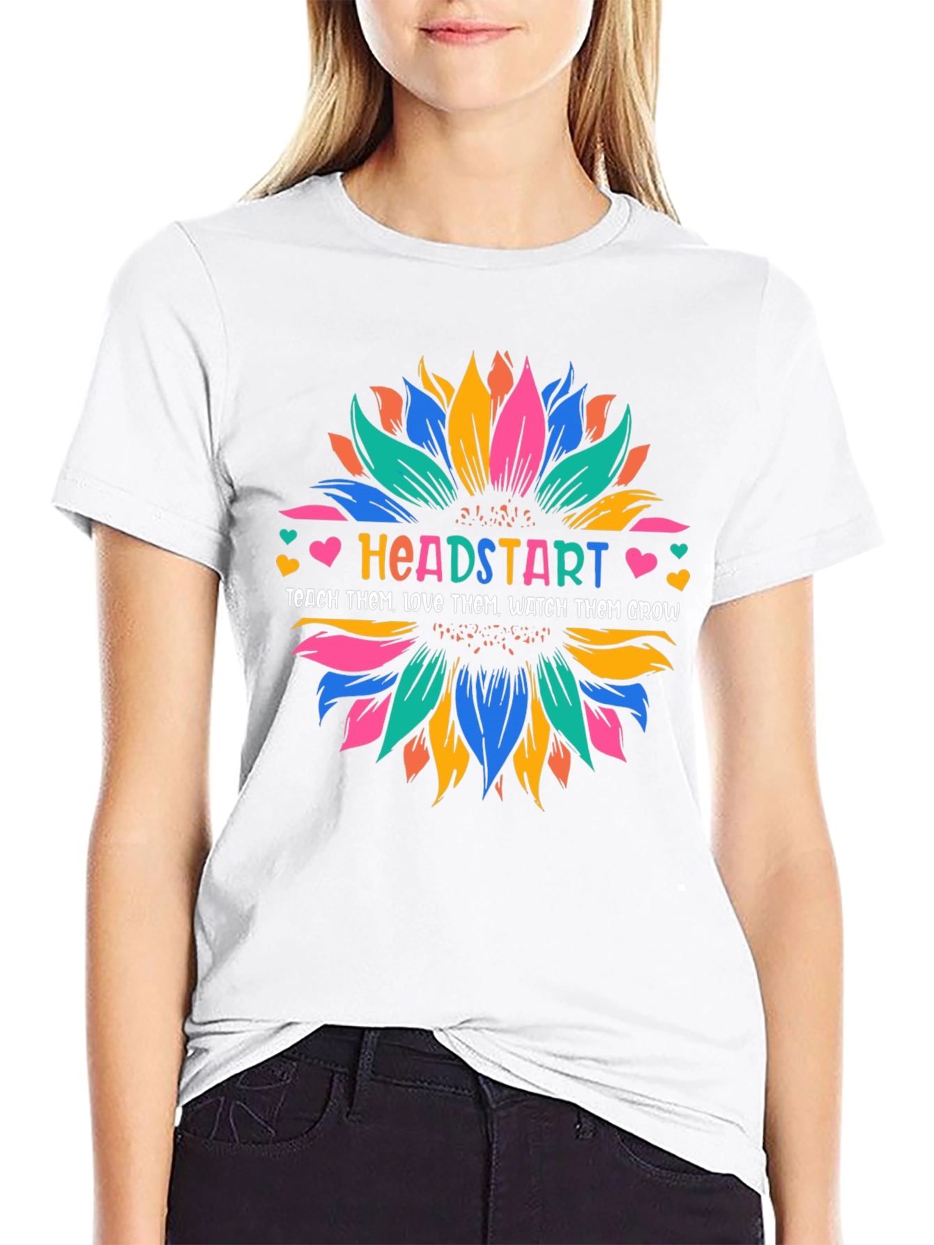 Headstart Teacher Sunflower Graphic T-Shirt