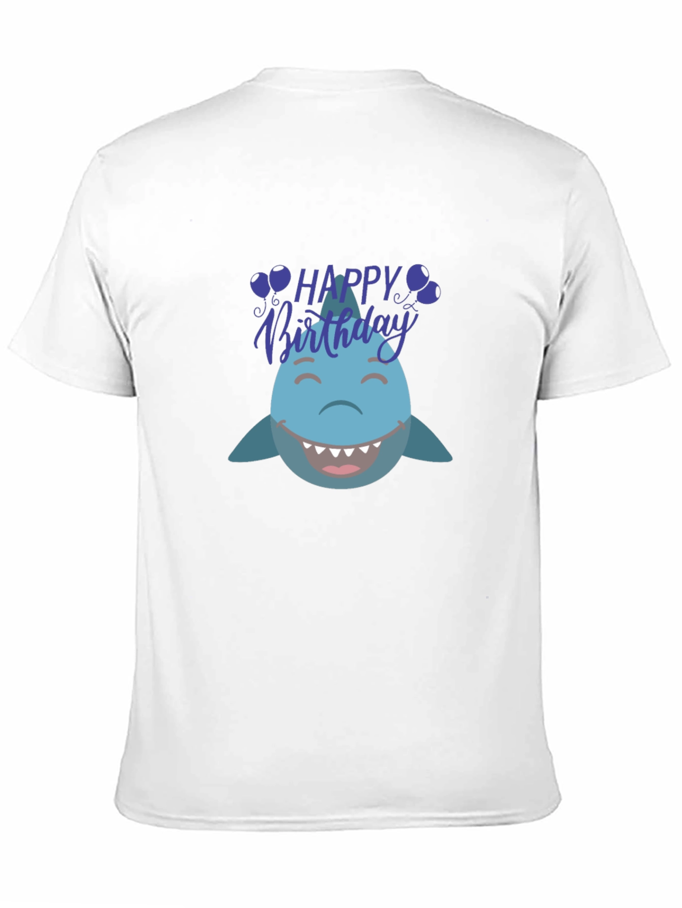 Happy Birthday Shark Graphic Tee - Black