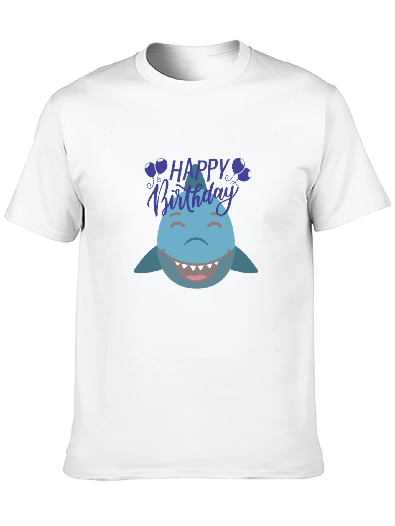 Happy Birthday Shark Graphic Tee - Black