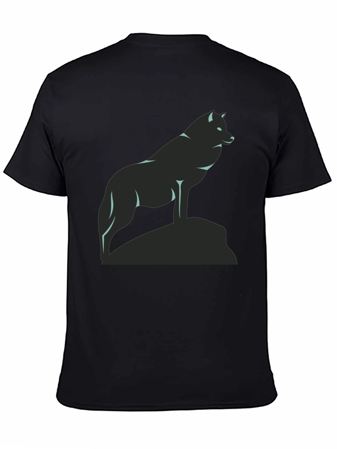 Wolf Graphic Tee - Black Crew Neck