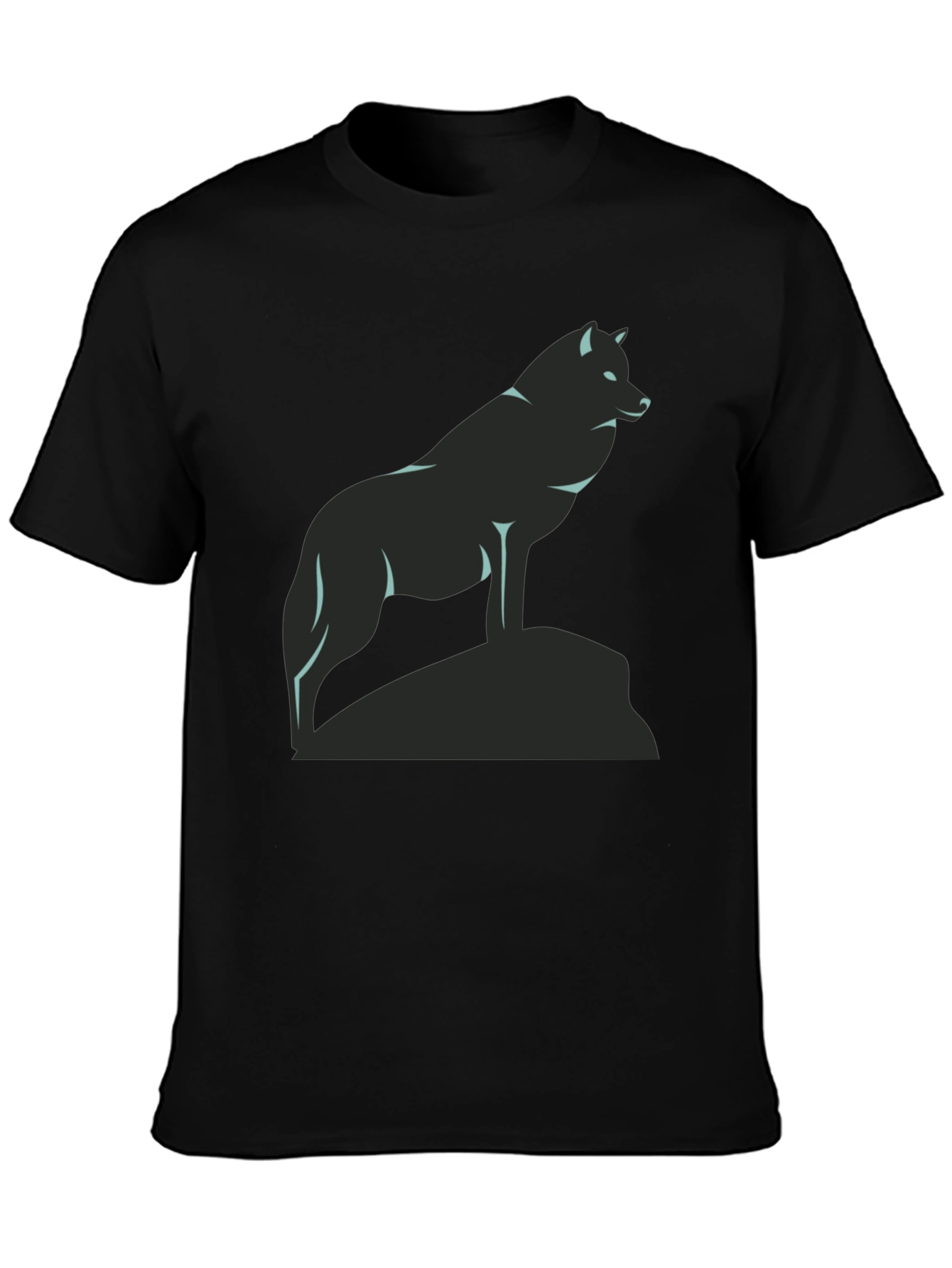 Wolf Graphic Tee - Black Crew Neck