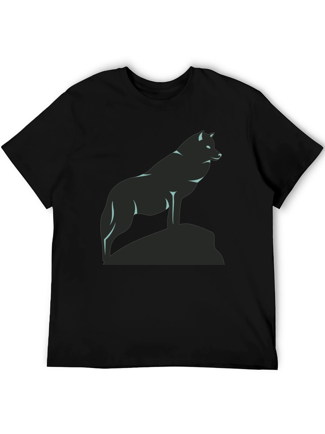 Wolf Graphic Tee - Black Crew Neck