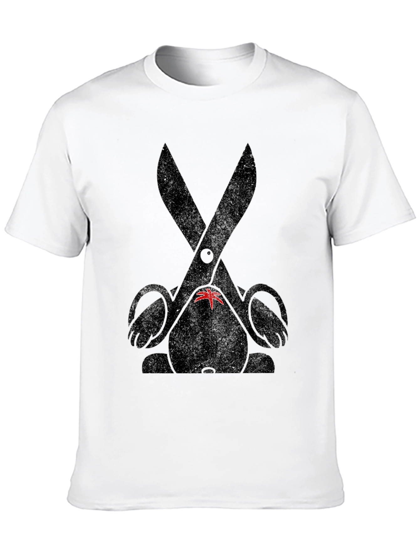 Bunny Scissors Graphic Tee - Unisex Black T-Shirt
