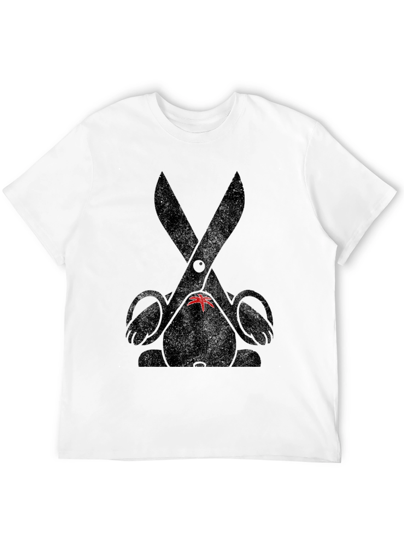 Bunny Scissors Graphic Tee - Unisex Black T-Shirt