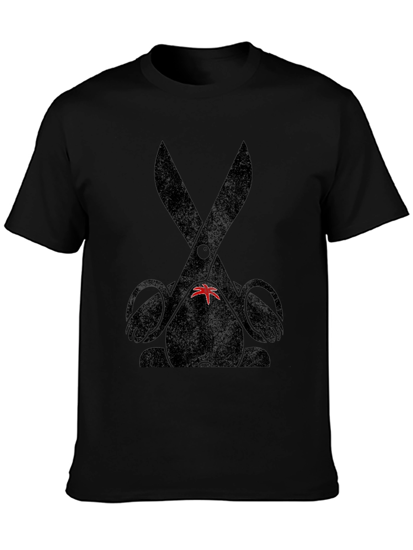 Bunny Scissors Graphic Tee - Unisex Black T-Shirt