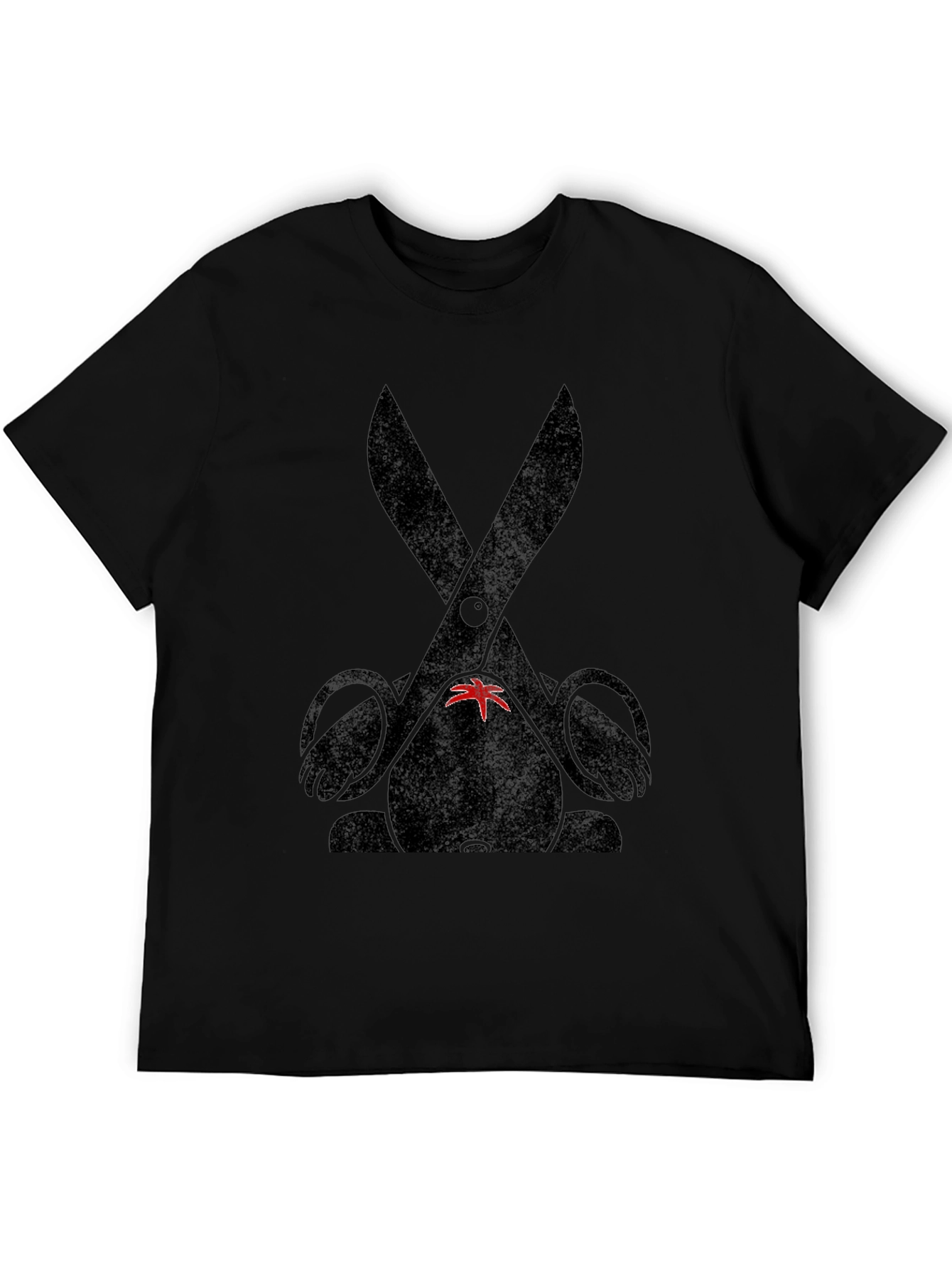 Bunny Scissors Graphic Tee - Unisex Black T-Shirt