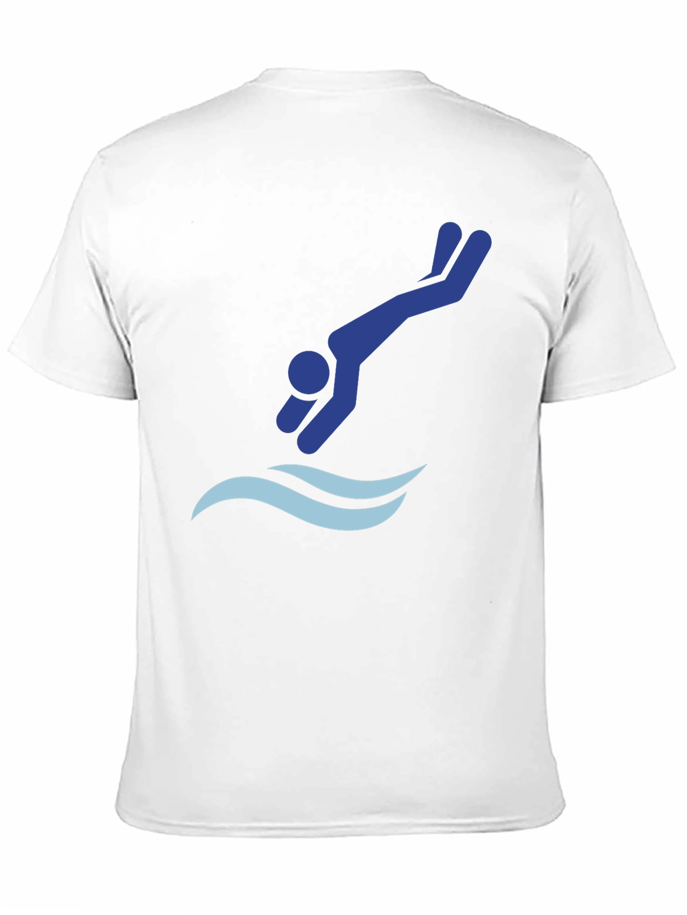 Diving Silhouette Graphic Tee - Black Cotton T-Shirt