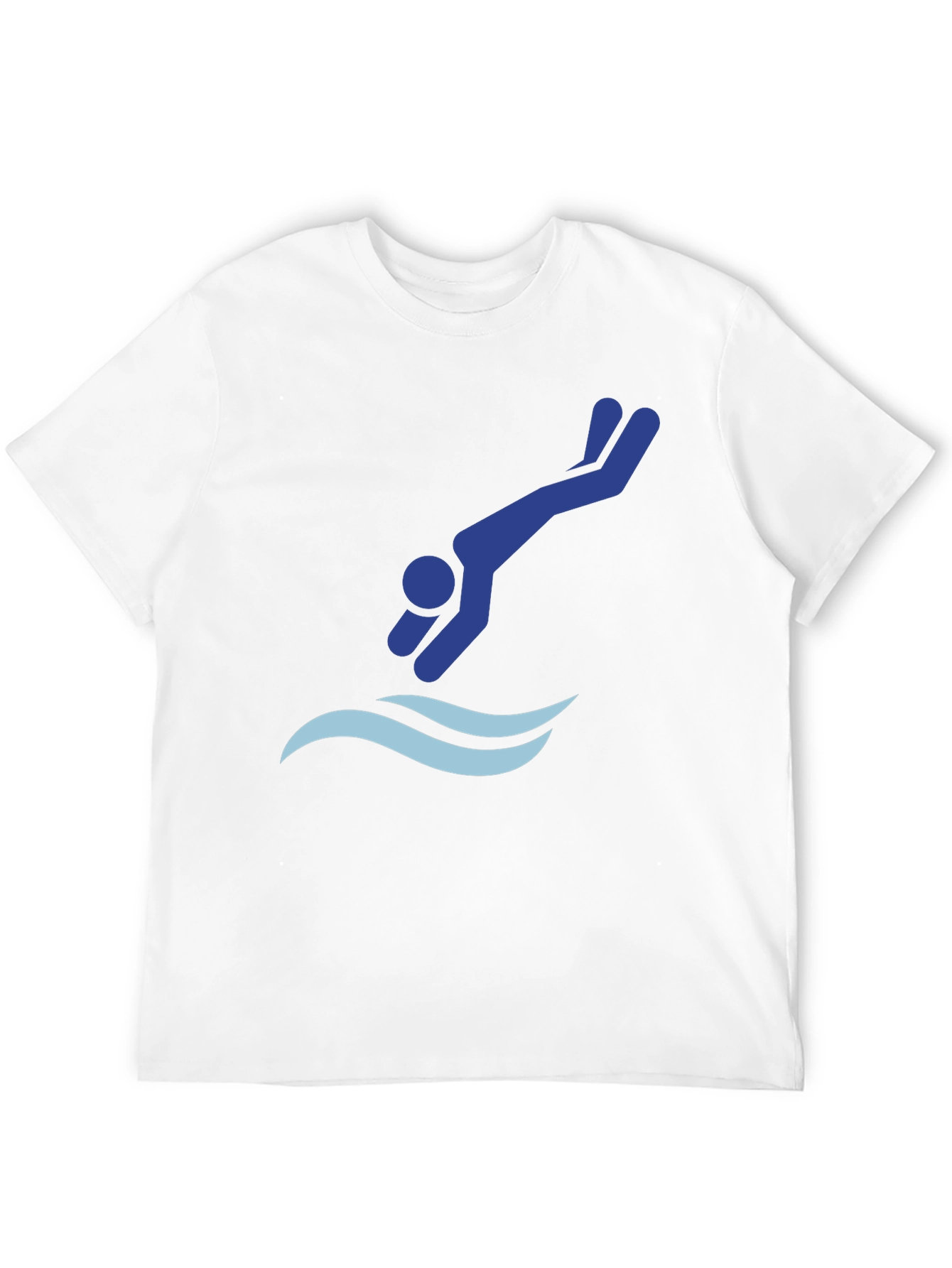 Diving Silhouette Graphic Tee - Black Cotton T-Shirt