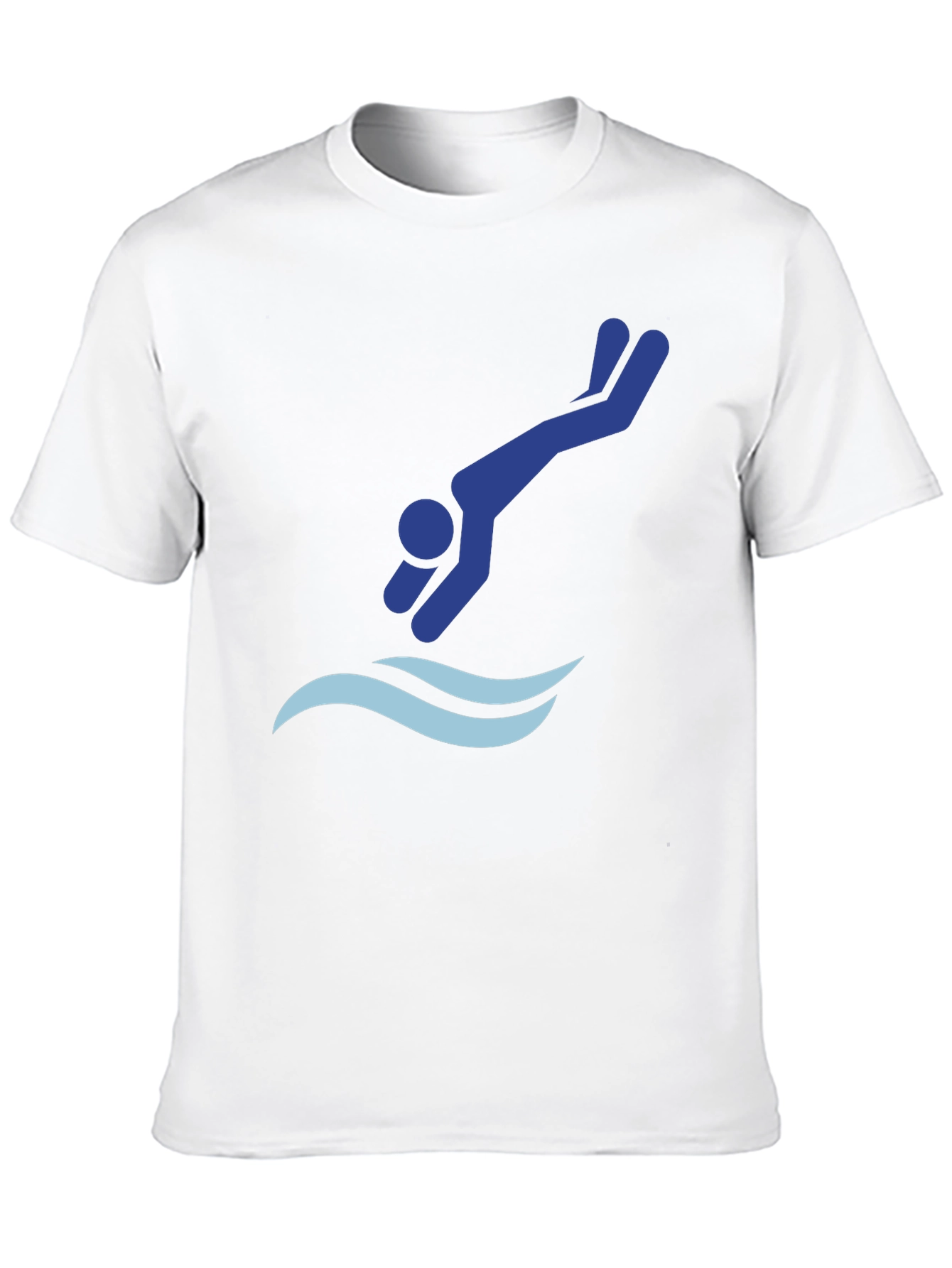 Diving Silhouette Graphic Tee - Black Cotton T-Shirt
