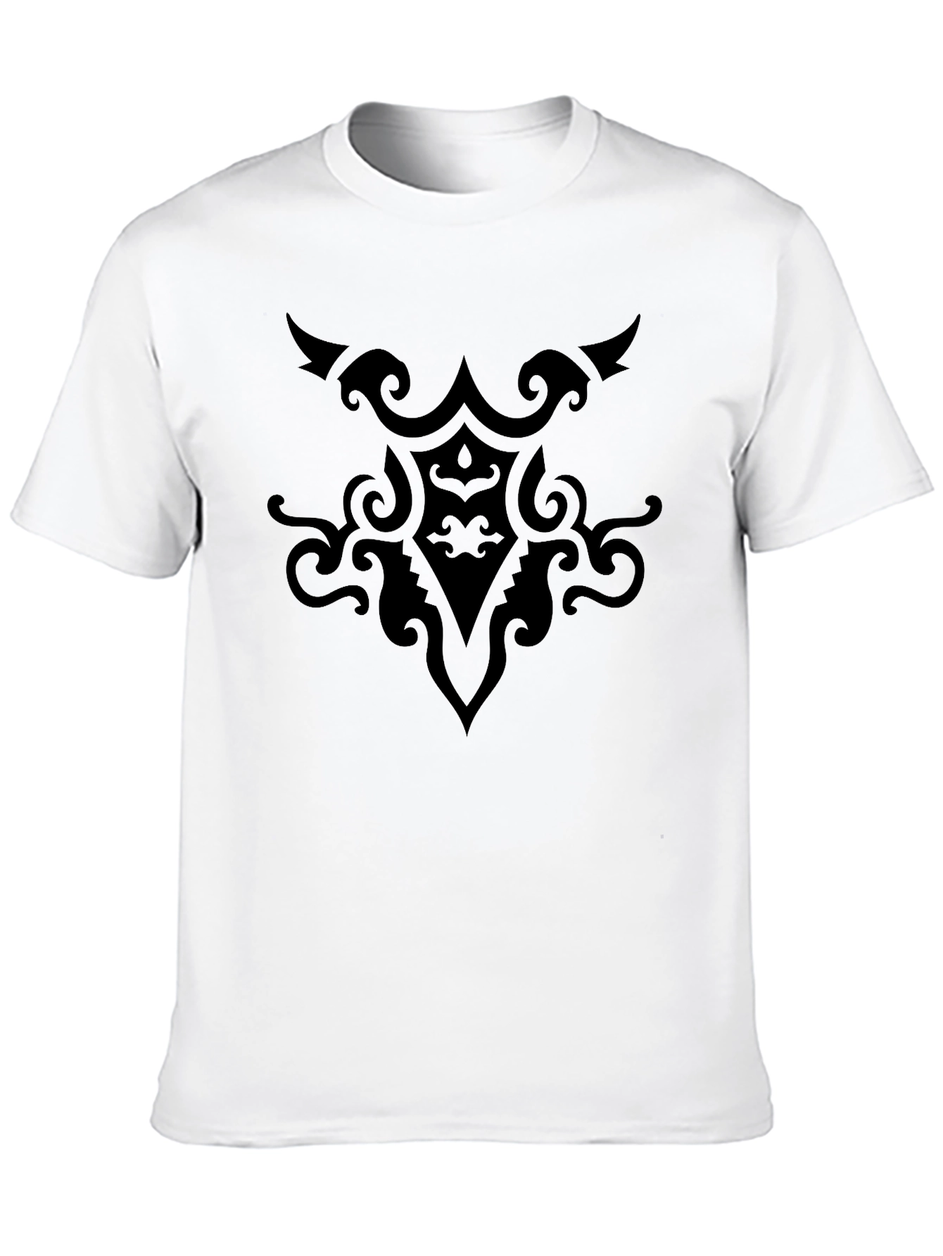 Mens Black Graphic Tee - Tribal Design
