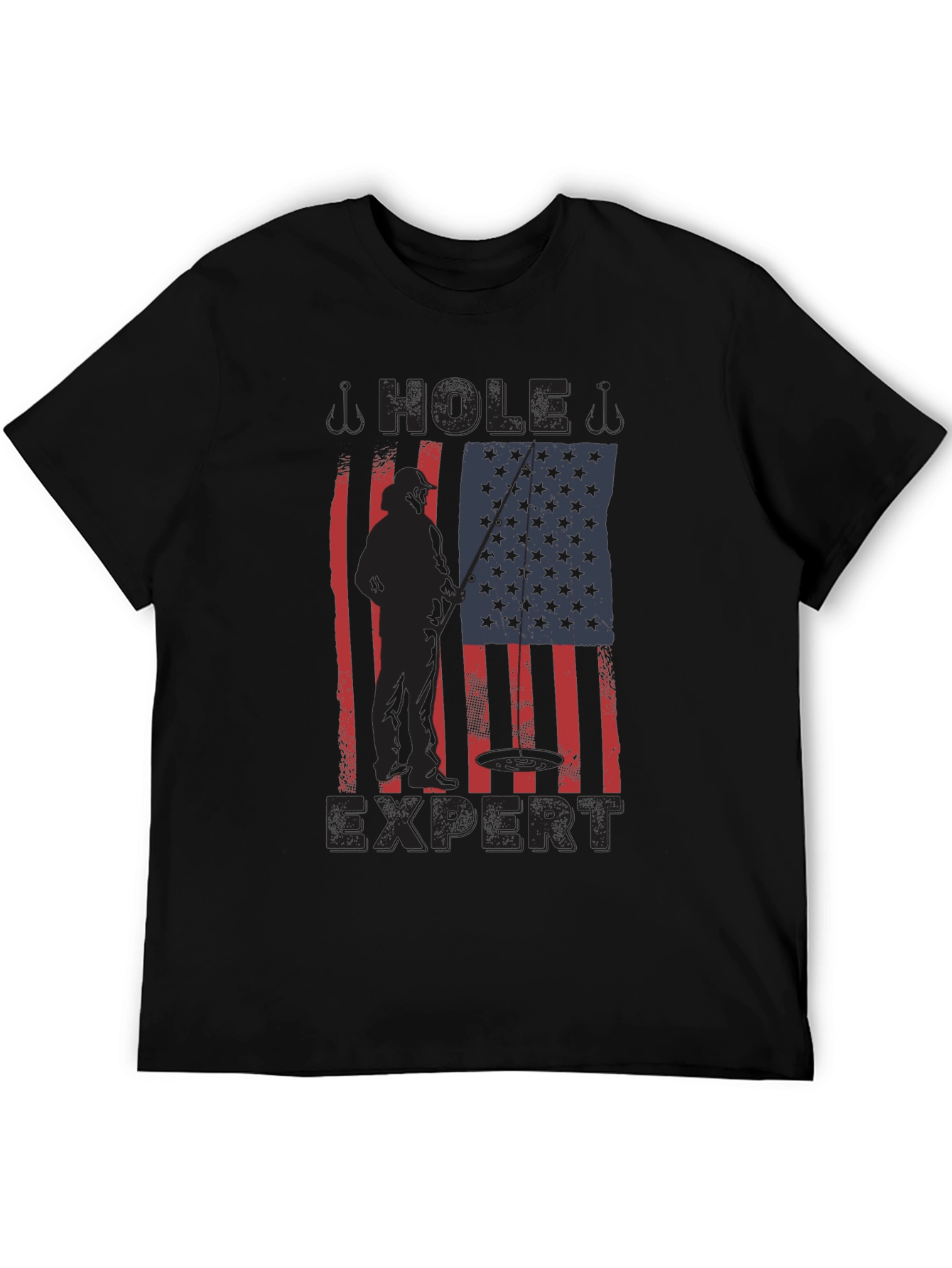 Hole Expert Fishing American Flag T-Shirt