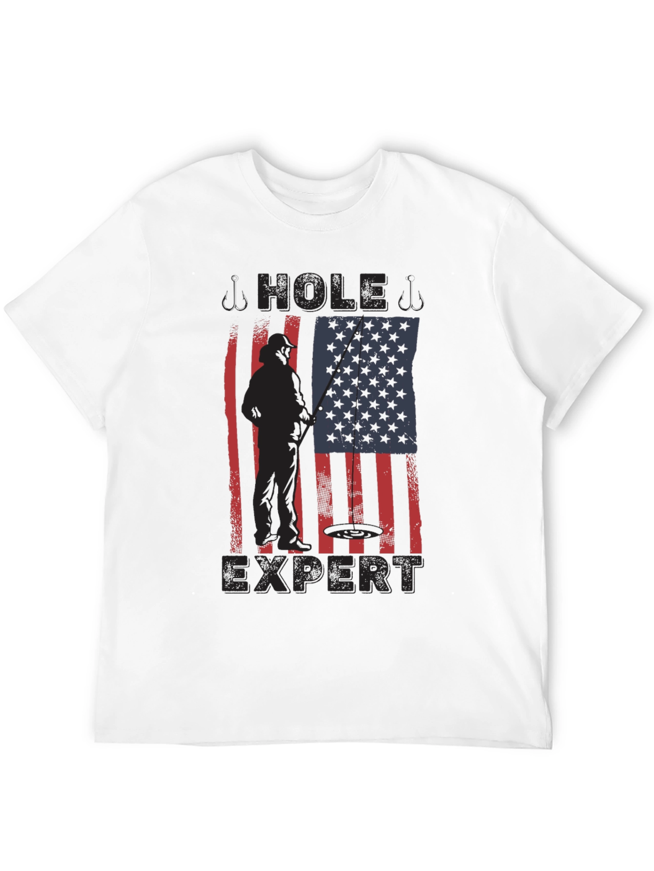 Hole Expert Fishing American Flag T-Shirt