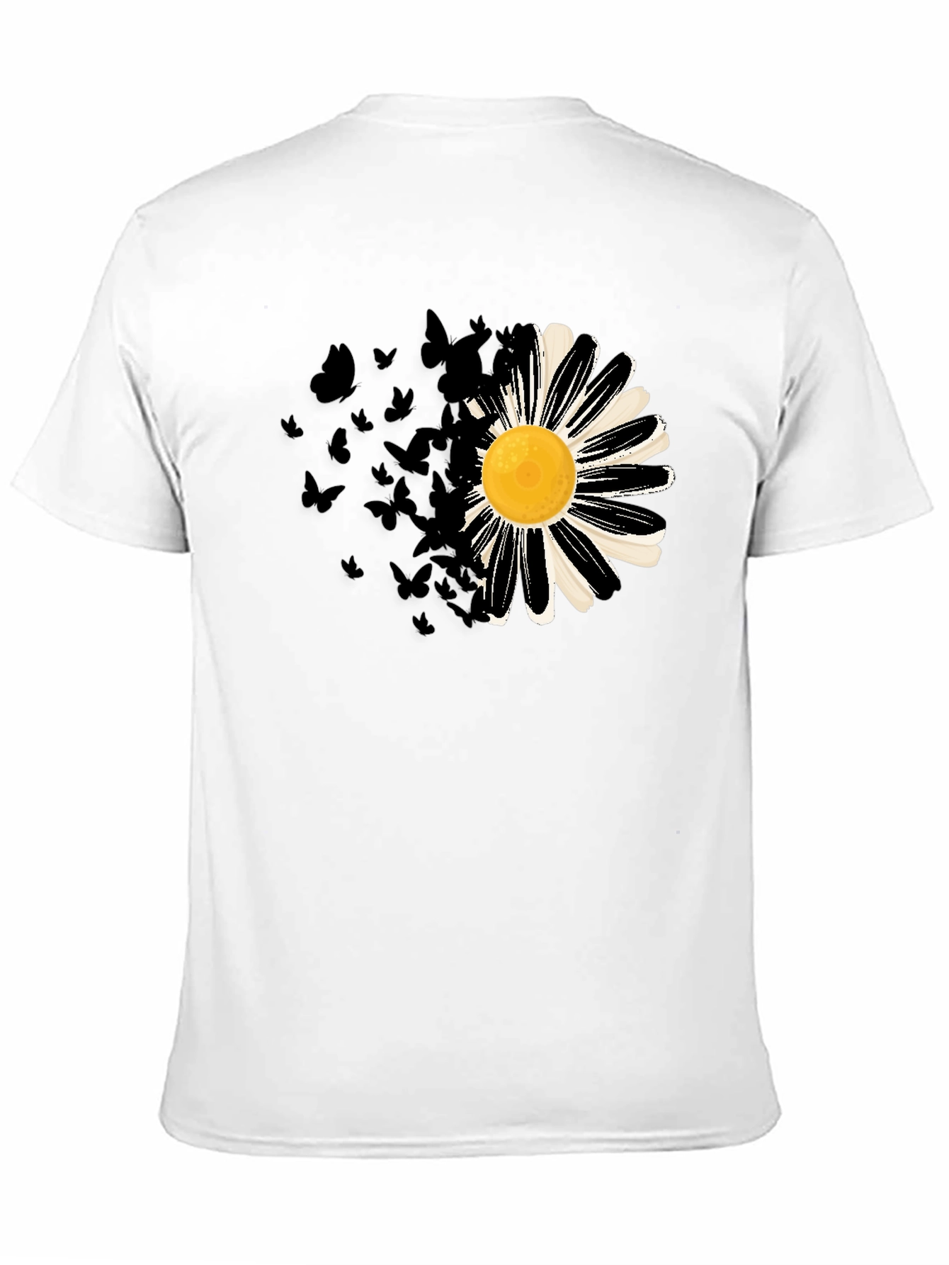 Daisy & Butterfly Mens Graphic Tee - Black