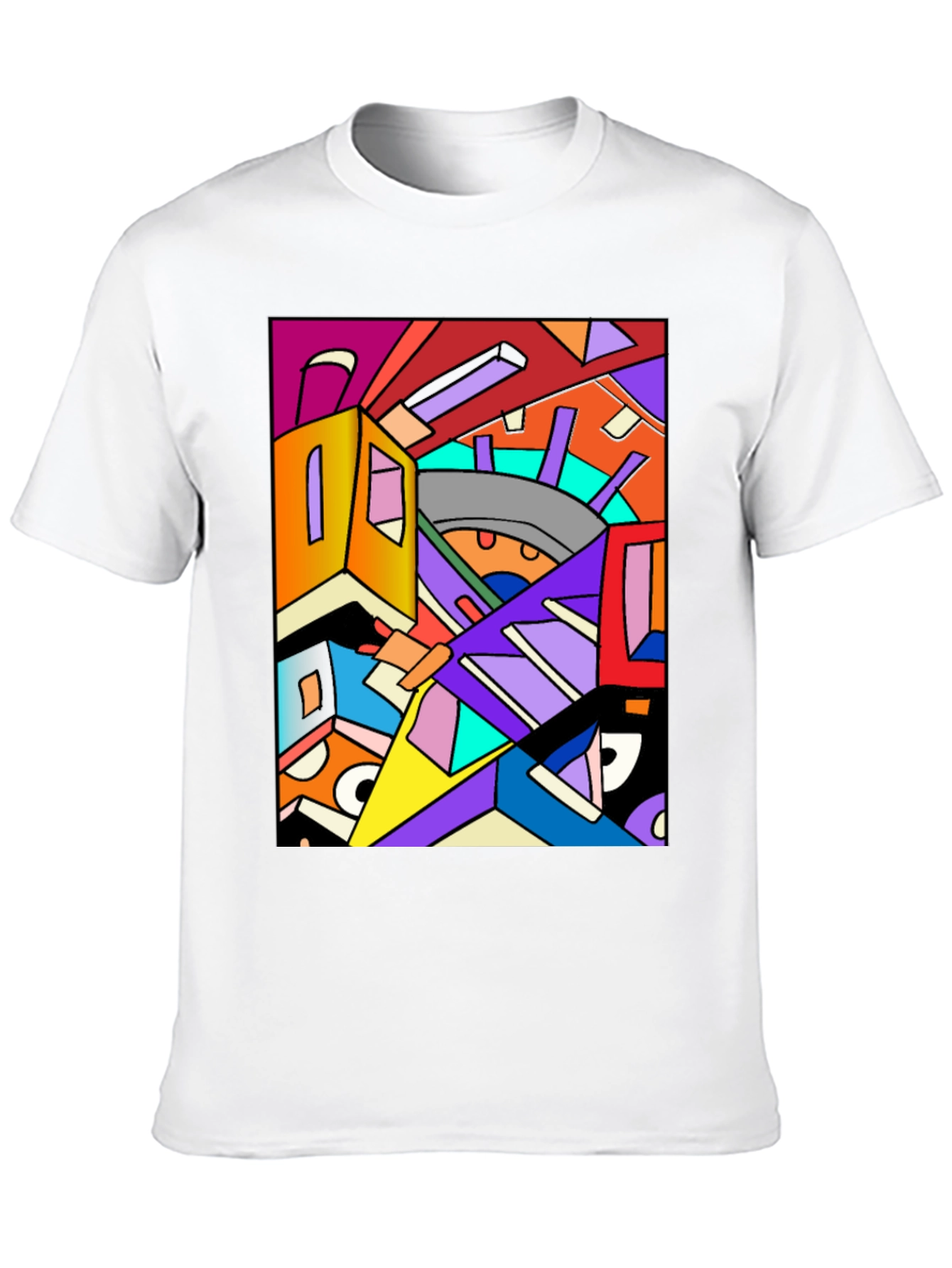 Abstract Geometric Art Black T-Shirt