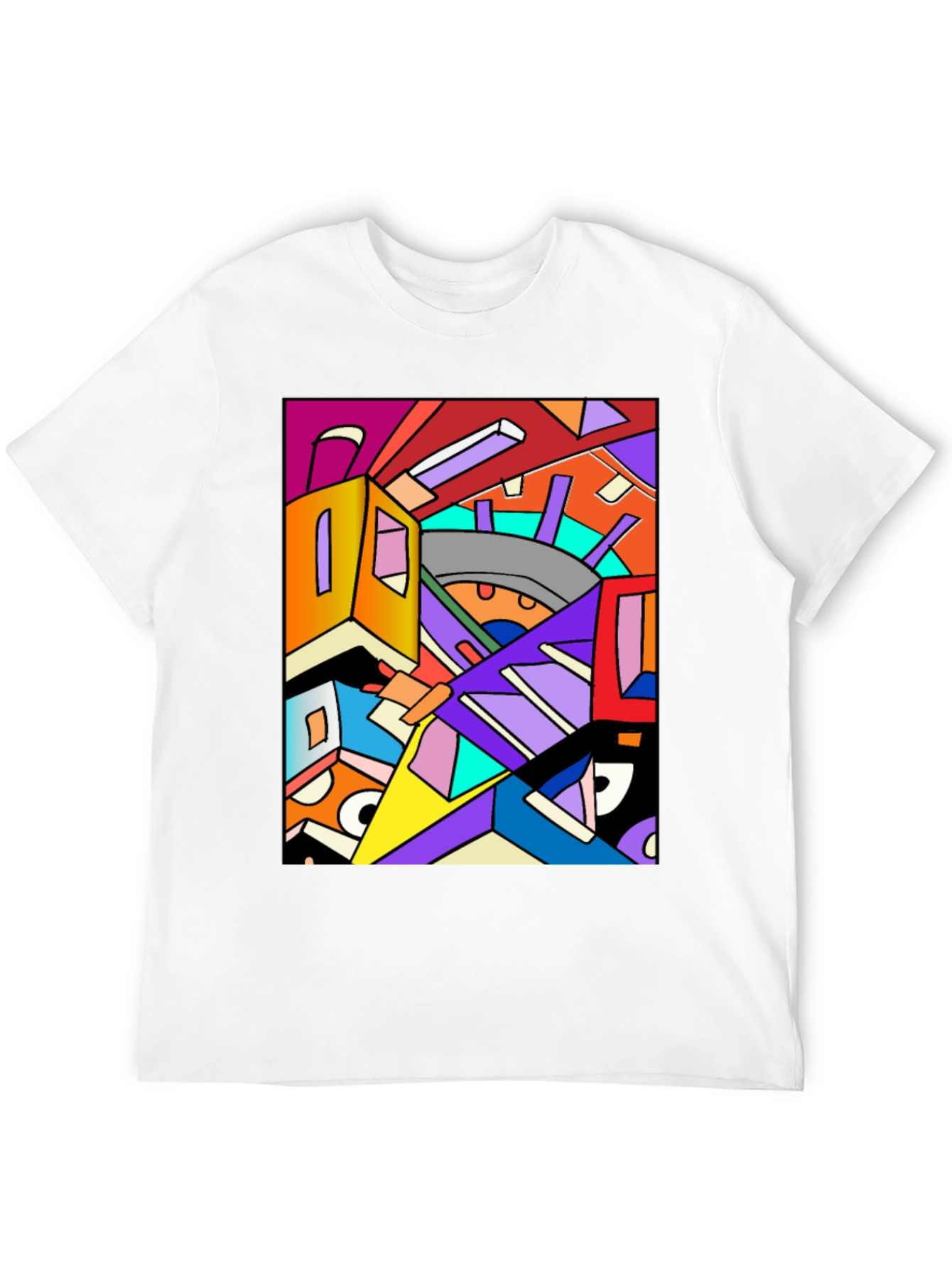 Abstract Geometric Art Black T-Shirt