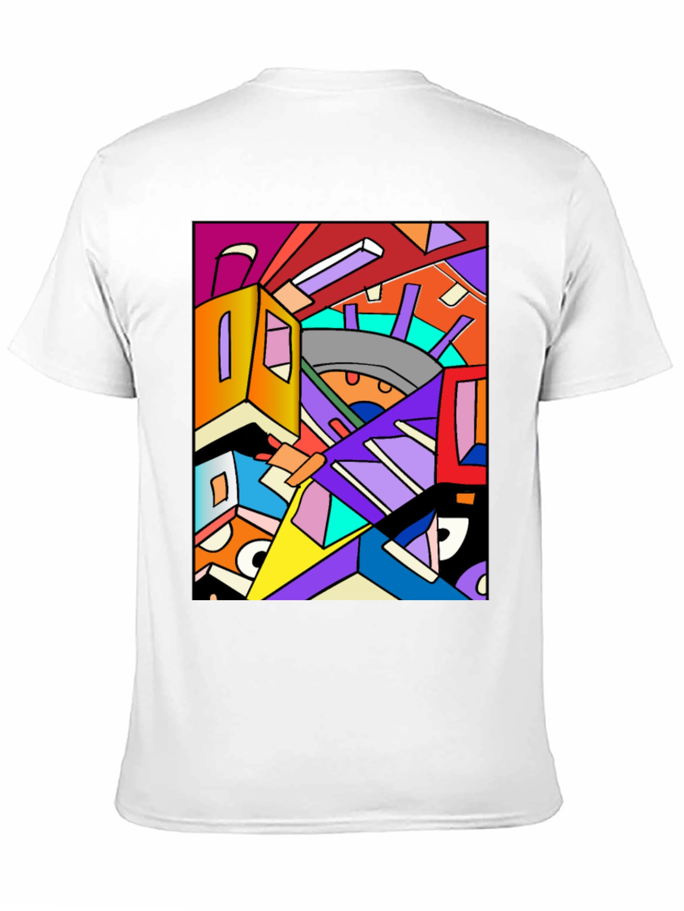 Abstract Geometric Art Black T-Shirt