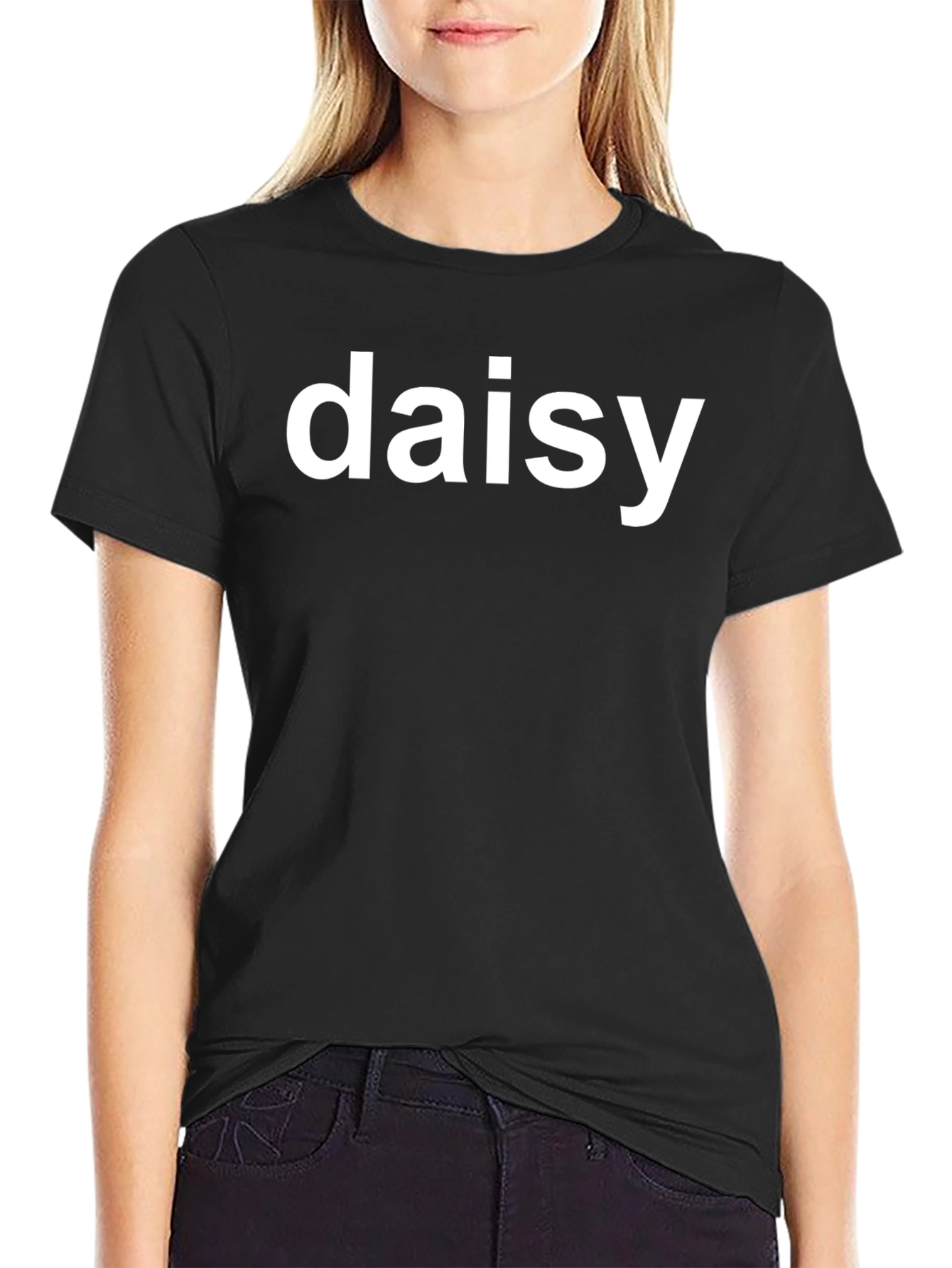 Daisy Black Graphic Tee - Casual Comfort