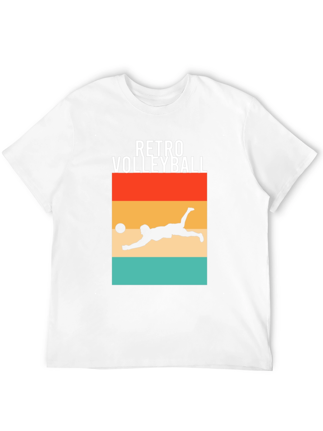 Retro Volleyball Graphic Tee - Black Cotton Shirt