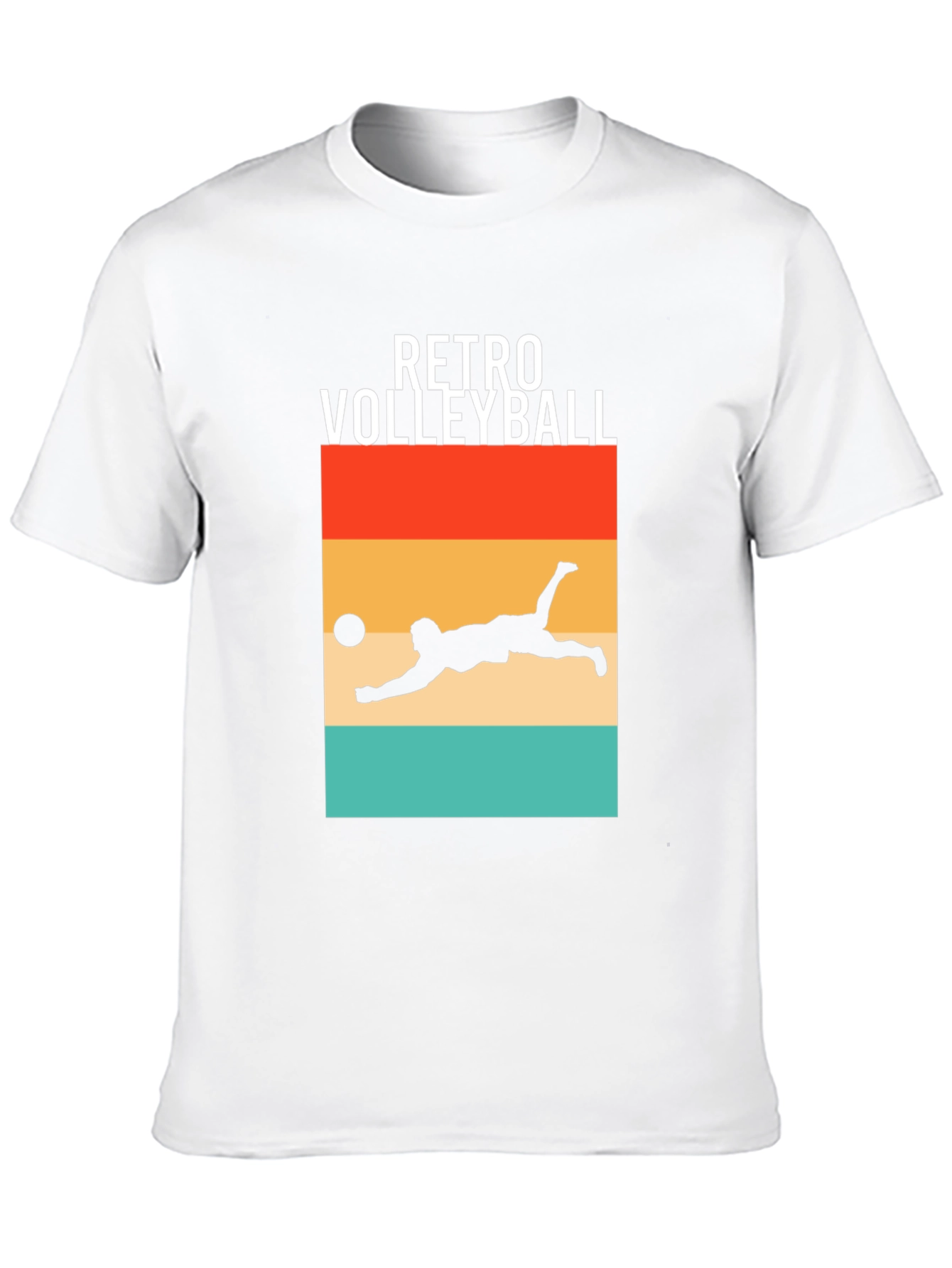 Retro Volleyball Graphic Tee - Black Cotton Shirt