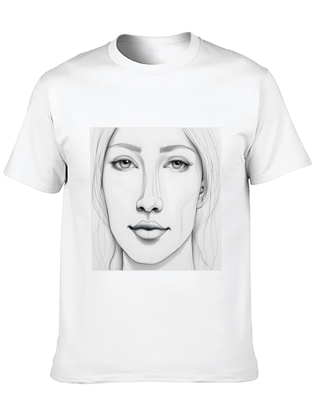 Sketch Portrait Black T-Shirt