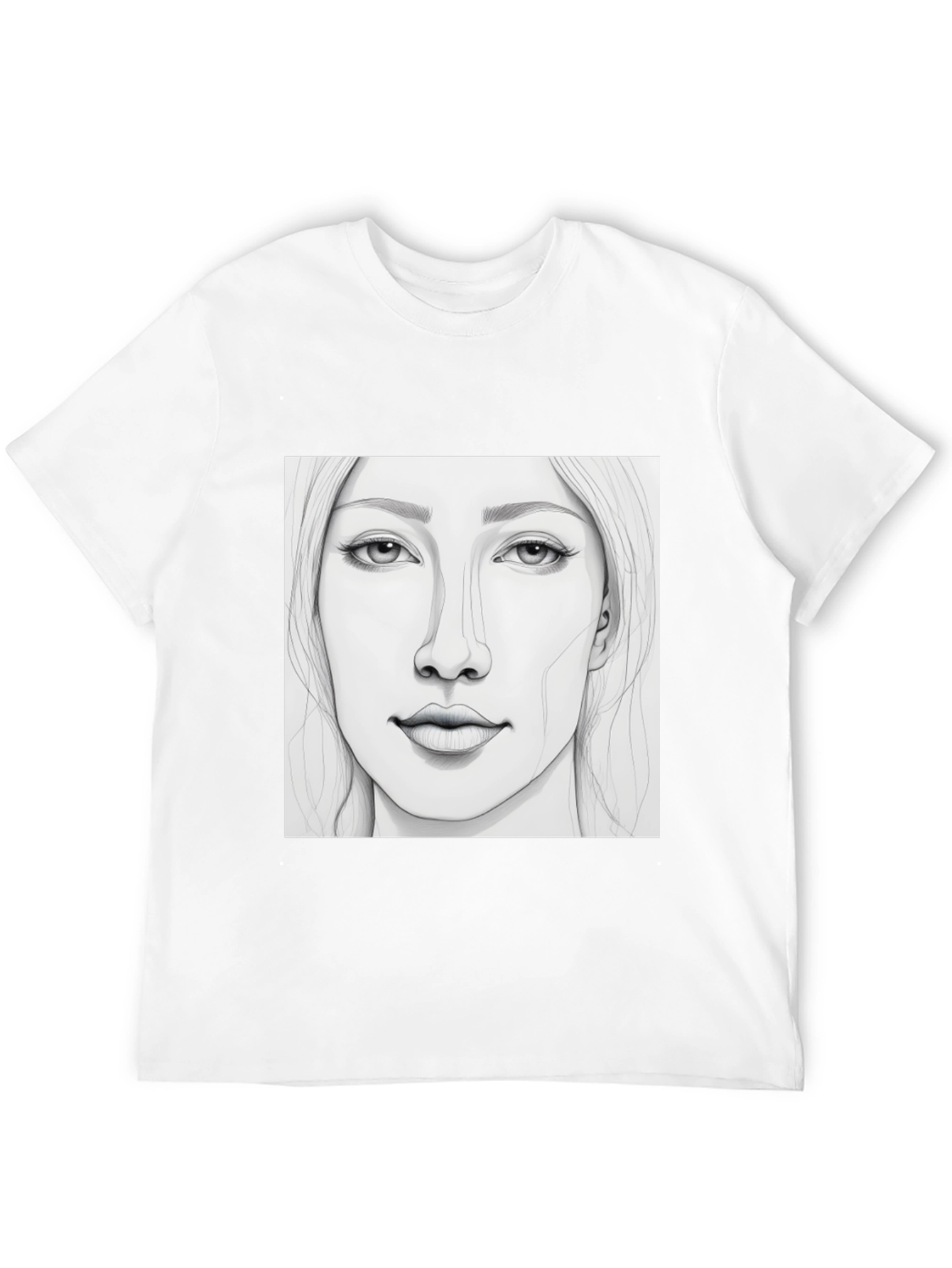 Sketch Portrait Black T-Shirt