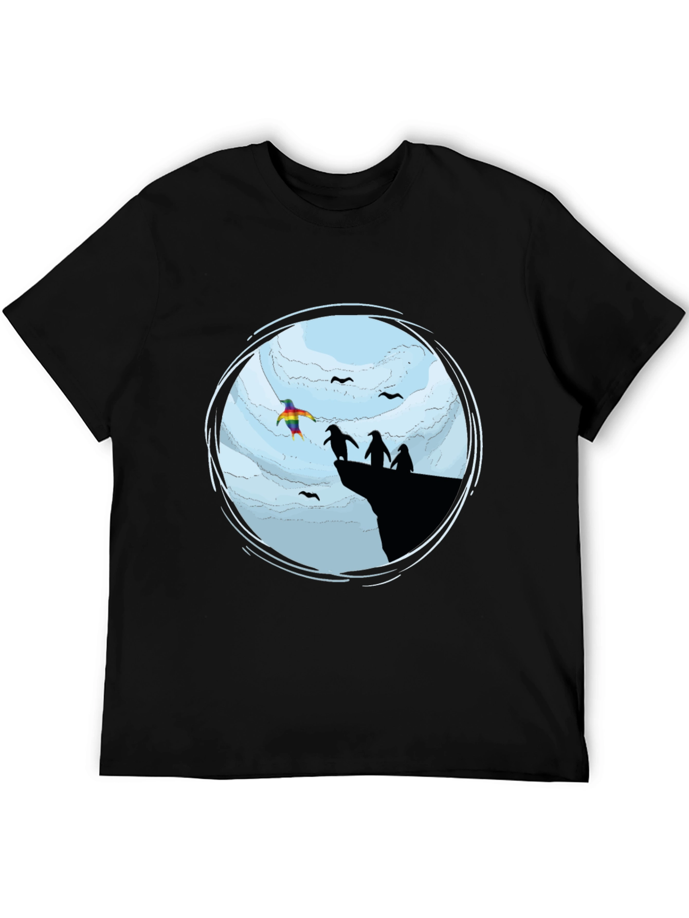 Penguin Cliff T-Shirt - Pride Design