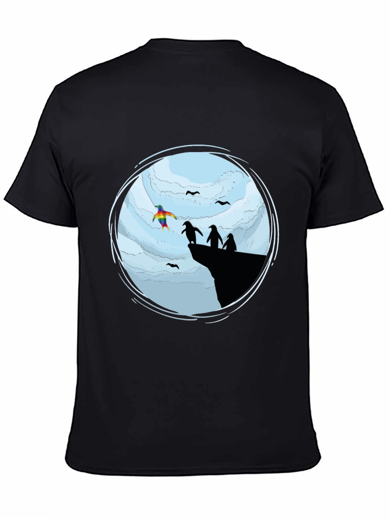 Penguin Cliff T-Shirt - Pride Design