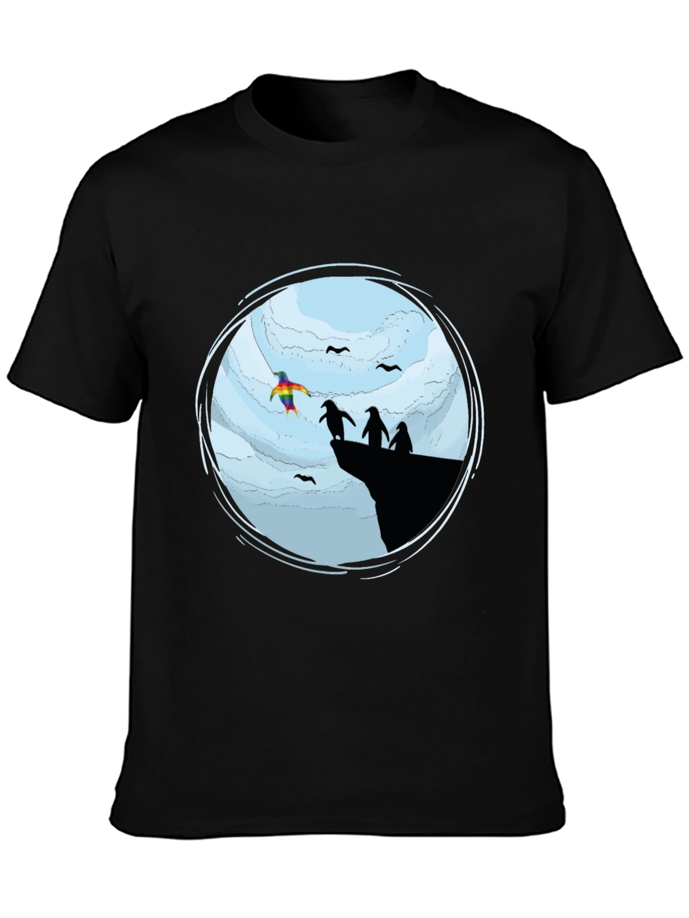 Penguin Cliff T-Shirt - Pride Design
