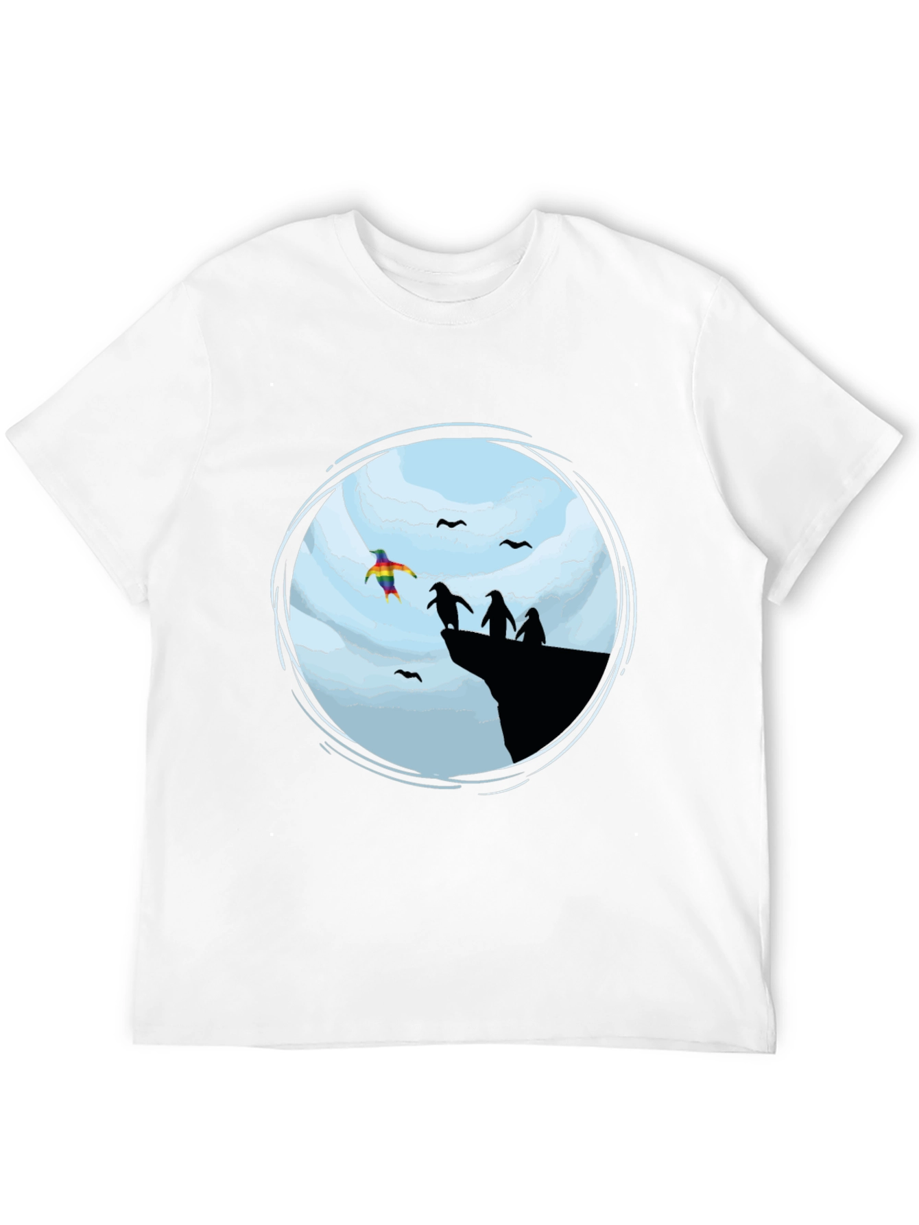 Penguin Cliff T-Shirt - Pride Design