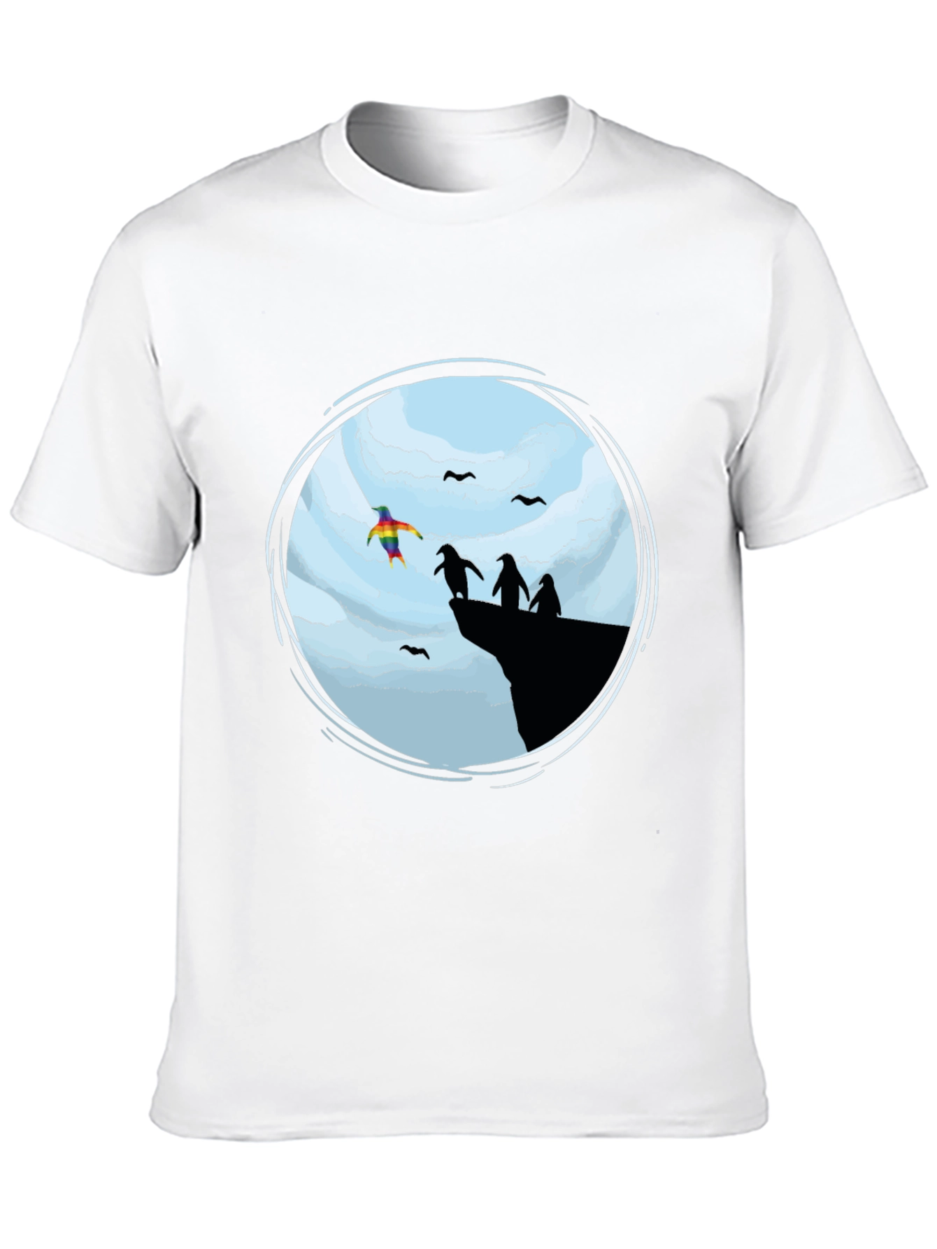 Penguin Cliff T-Shirt - Pride Design