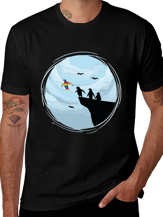 Penguin Cliff T-Shirt - Pride Design