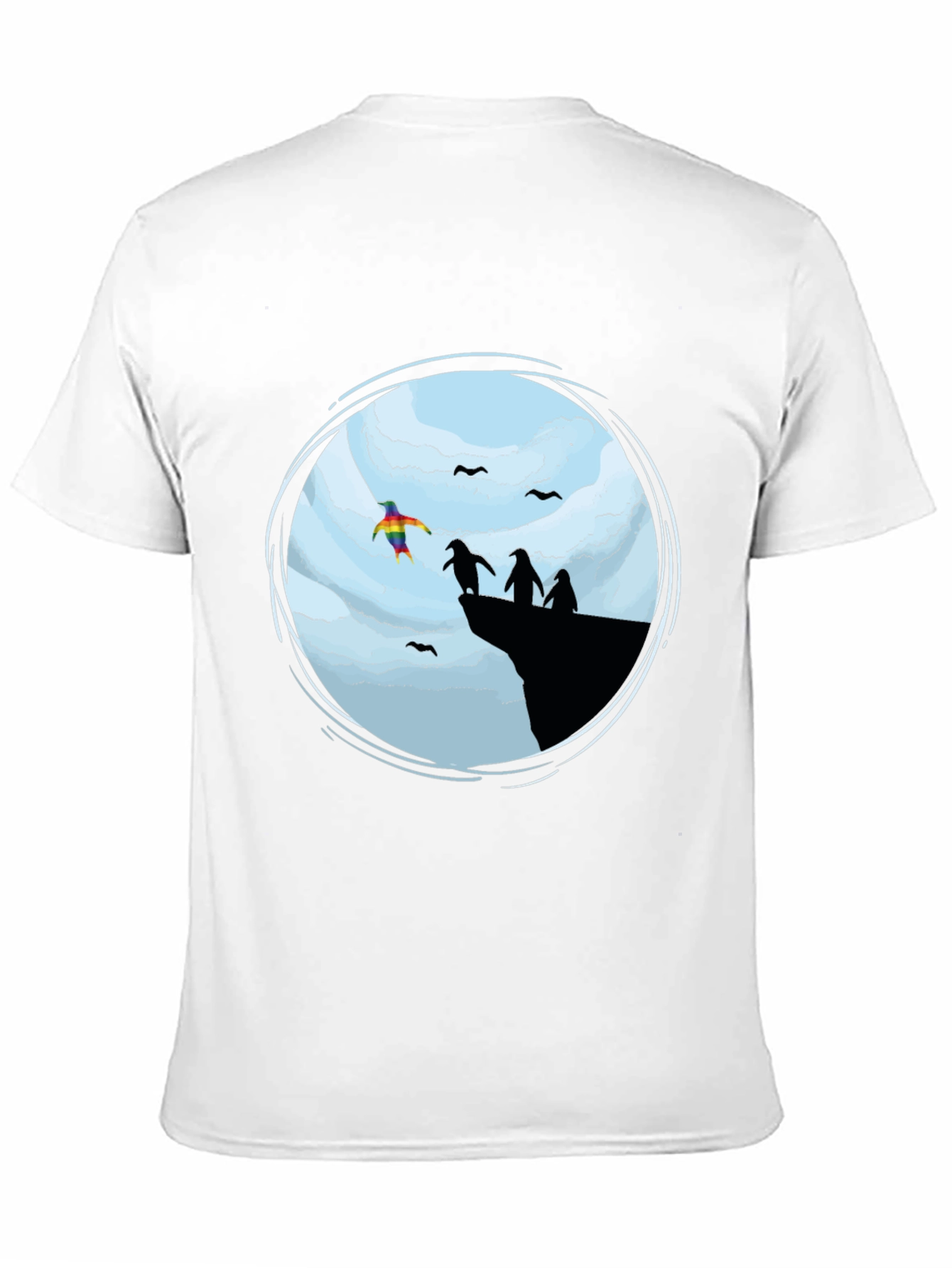 Penguin Cliff T-Shirt - Pride Design