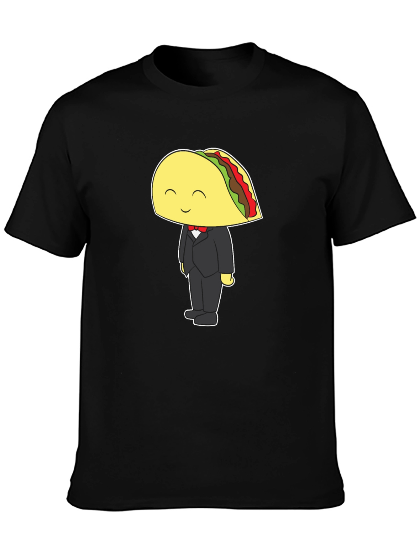 Taco Tuxedo Graphic Tee - Black Cotton T-Shirt