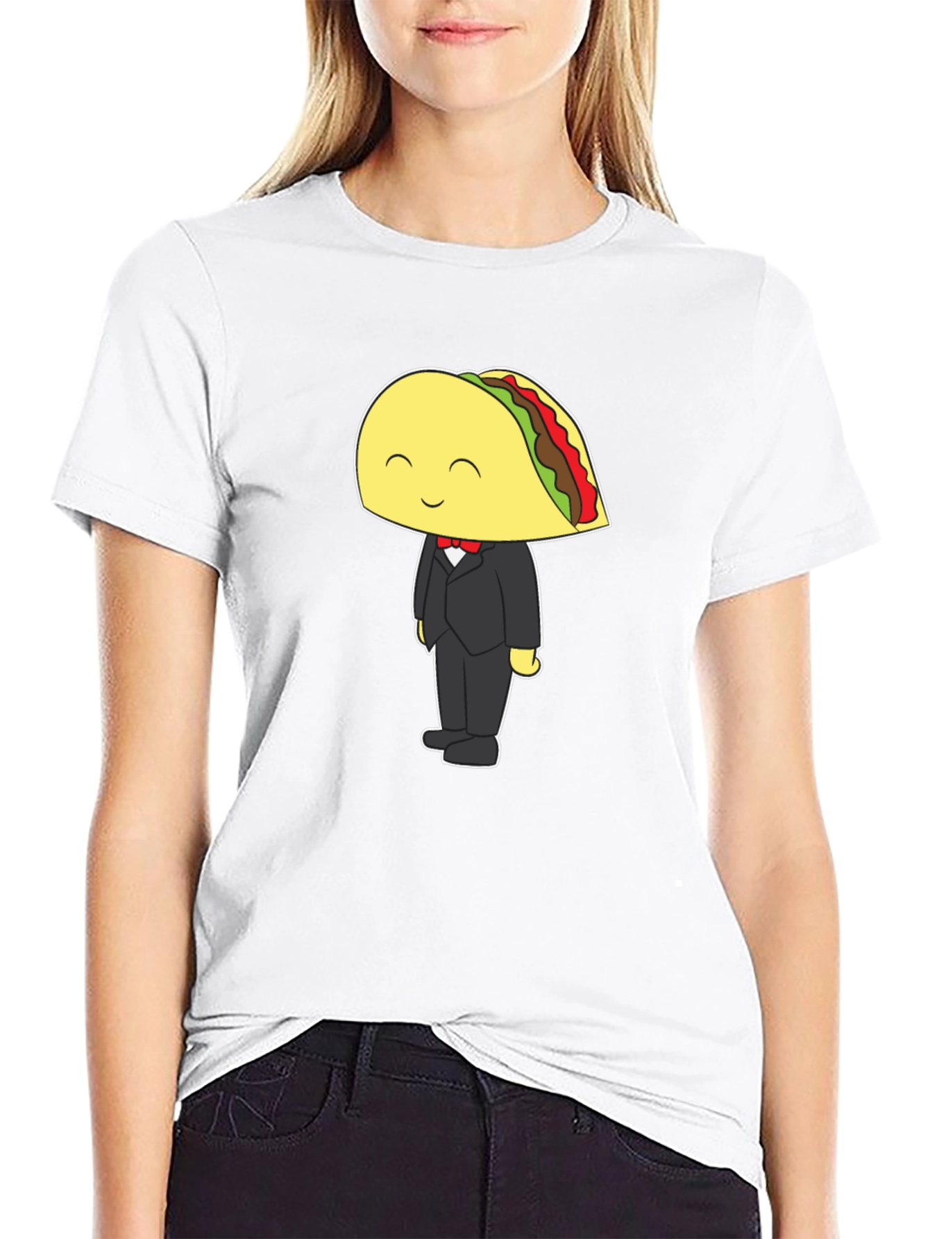 Taco Tuxedo Graphic Tee - Black Cotton T-Shirt