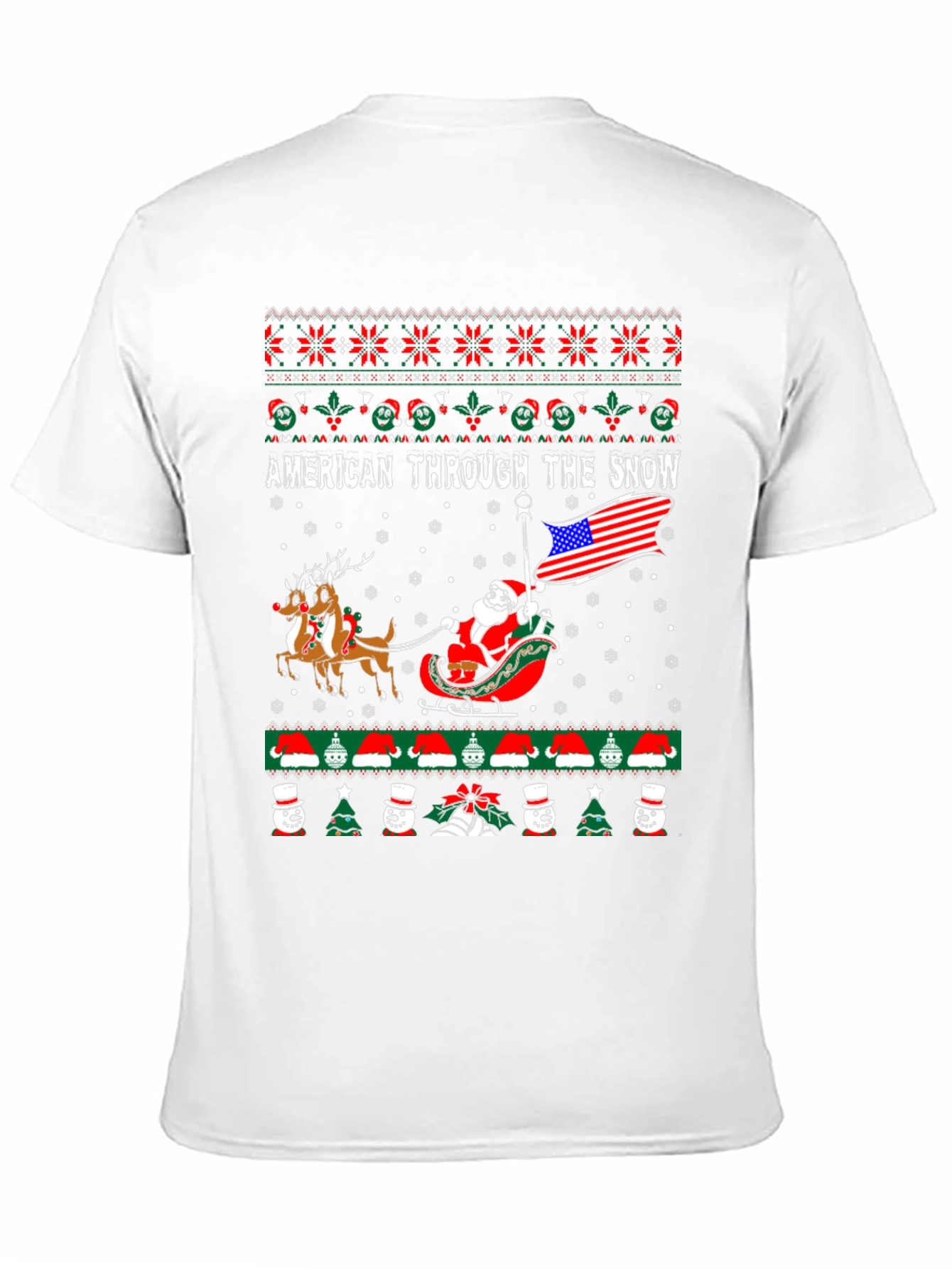 American Through The Snow Ugly Christmas T-Shirt