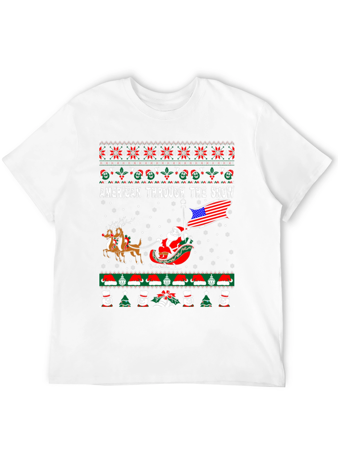 American Through The Snow Ugly Christmas T-Shirt
