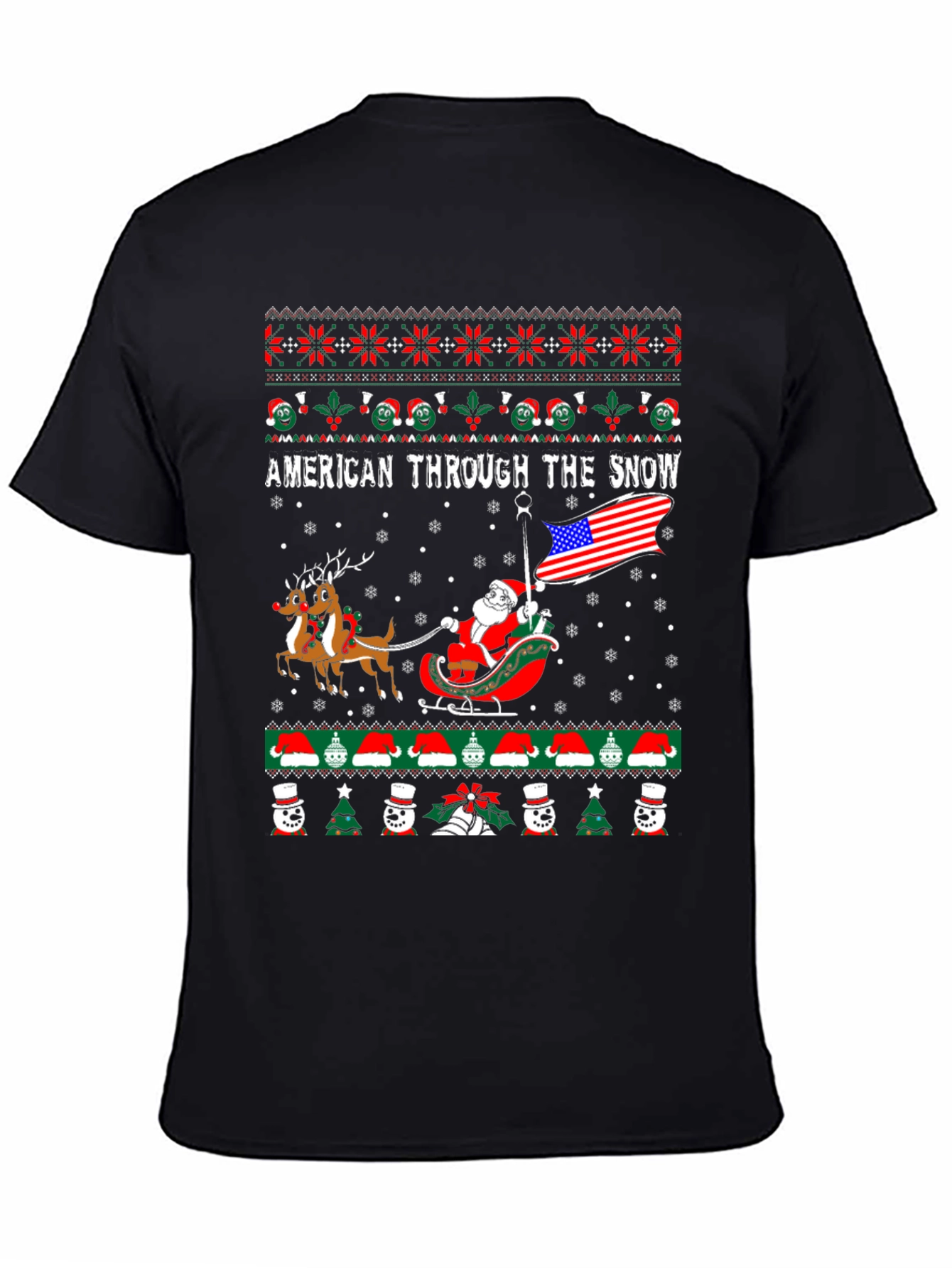 American Through The Snow Ugly Christmas T-Shirt