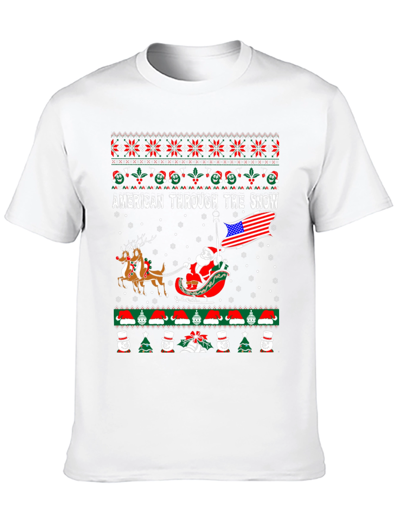 American Through The Snow Ugly Christmas T-Shirt