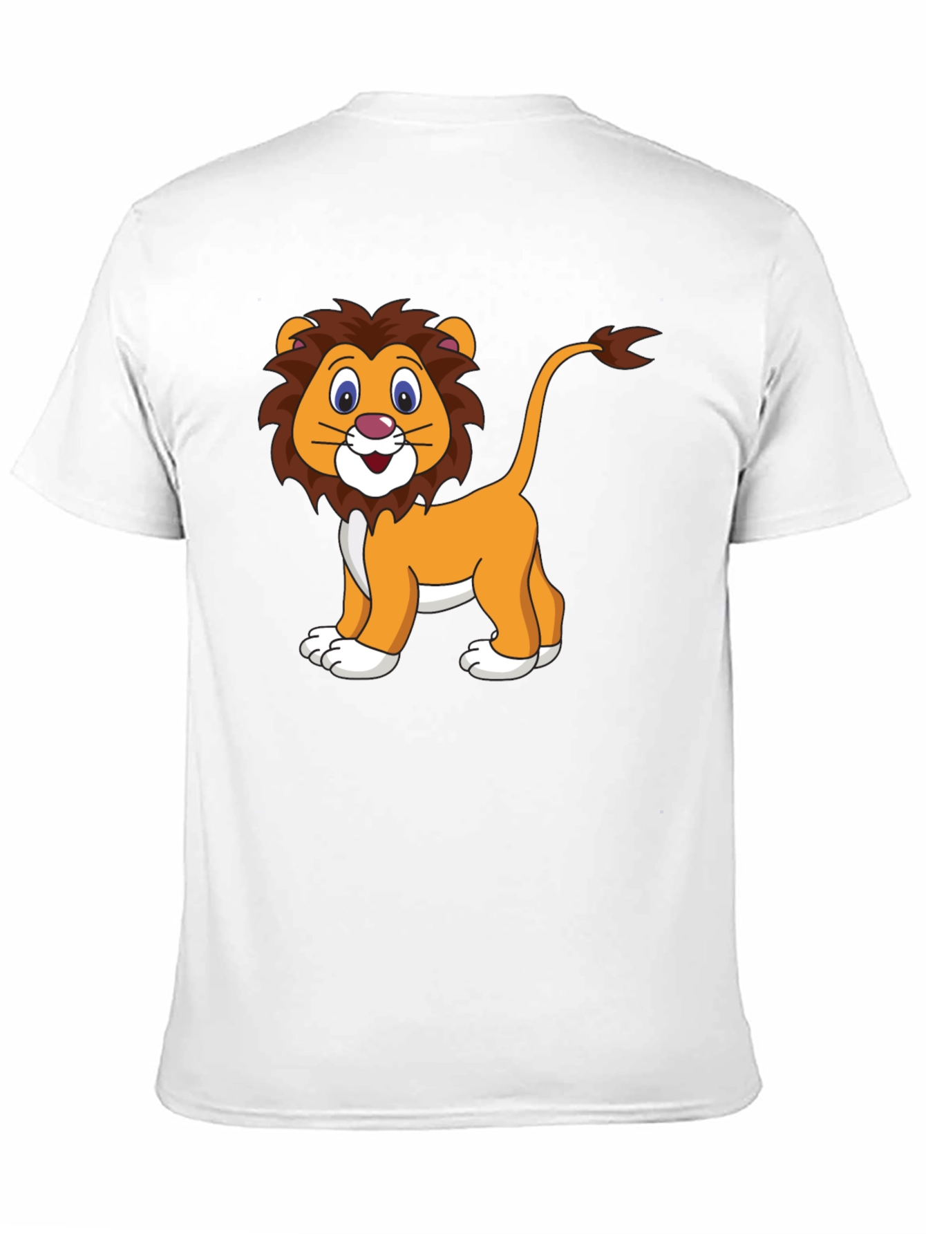 Cartoon Lion Graphic T-Shirt - Black
