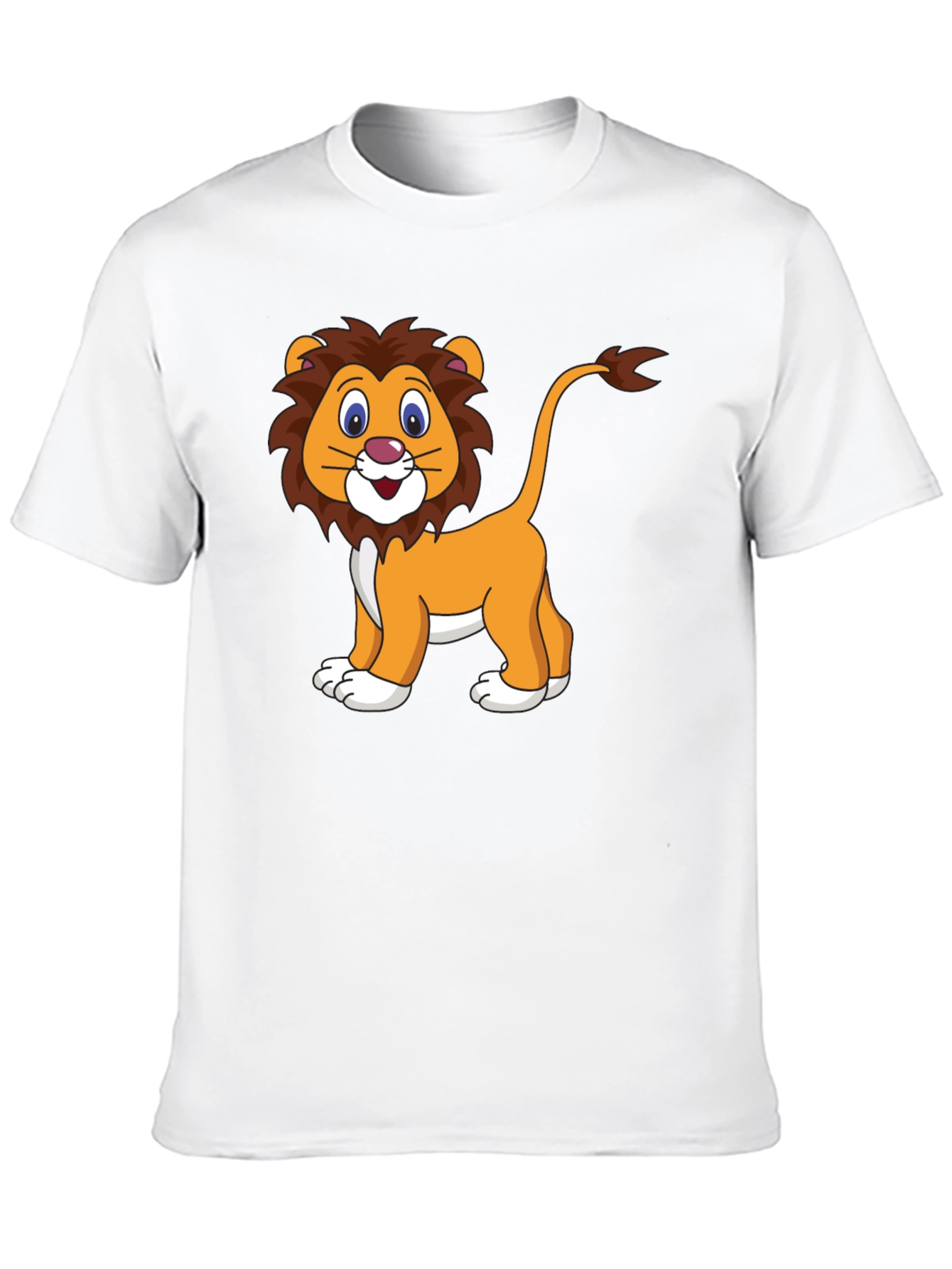 Cartoon Lion Graphic T-Shirt - Black
