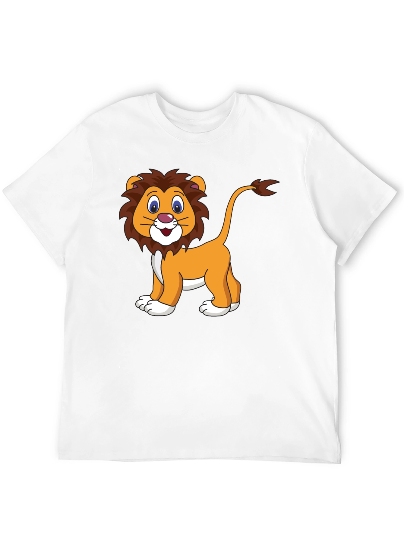 Cartoon Lion Graphic T-Shirt - Black
