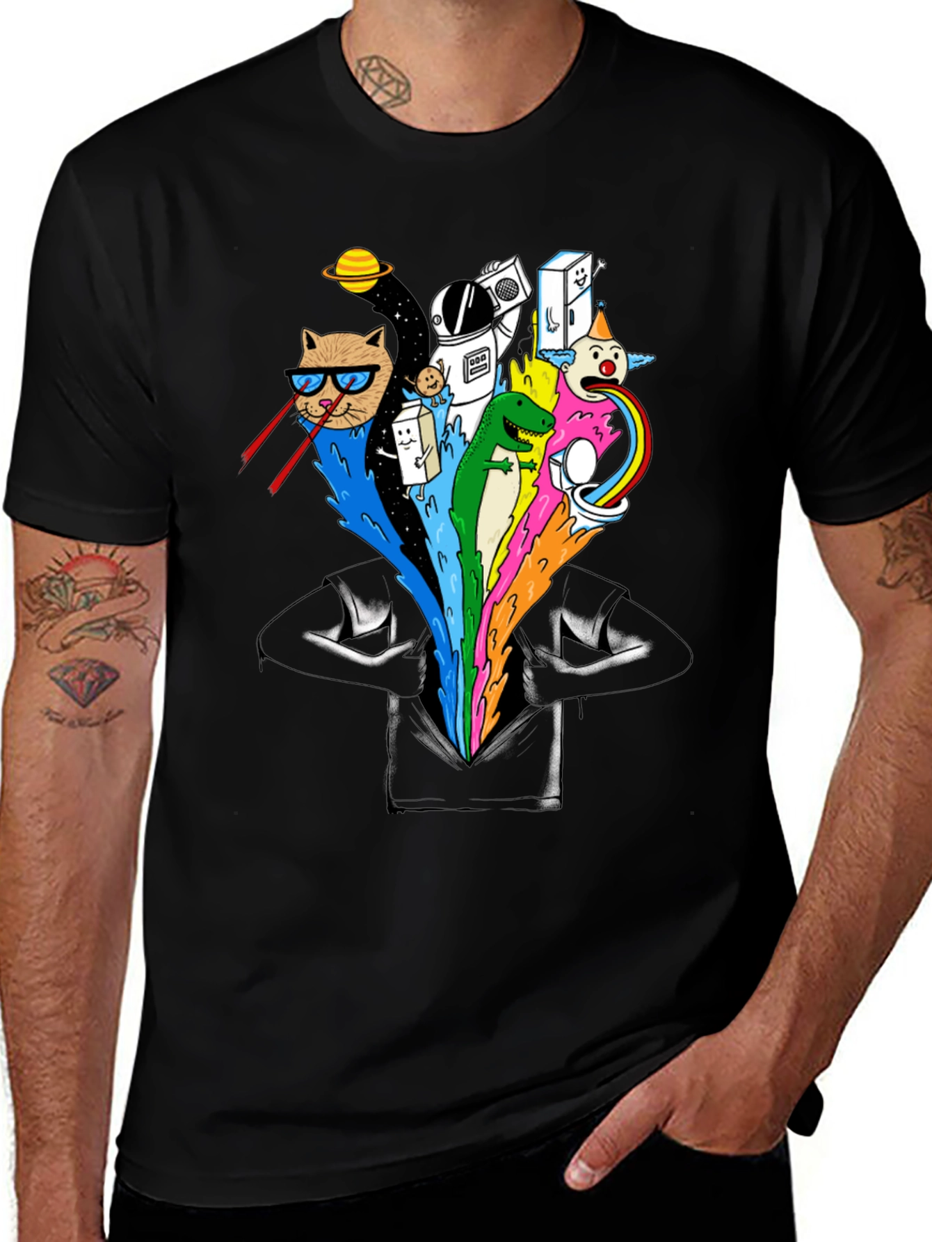 Cosmic Cat T-Shirt - Funny Graphic Tee