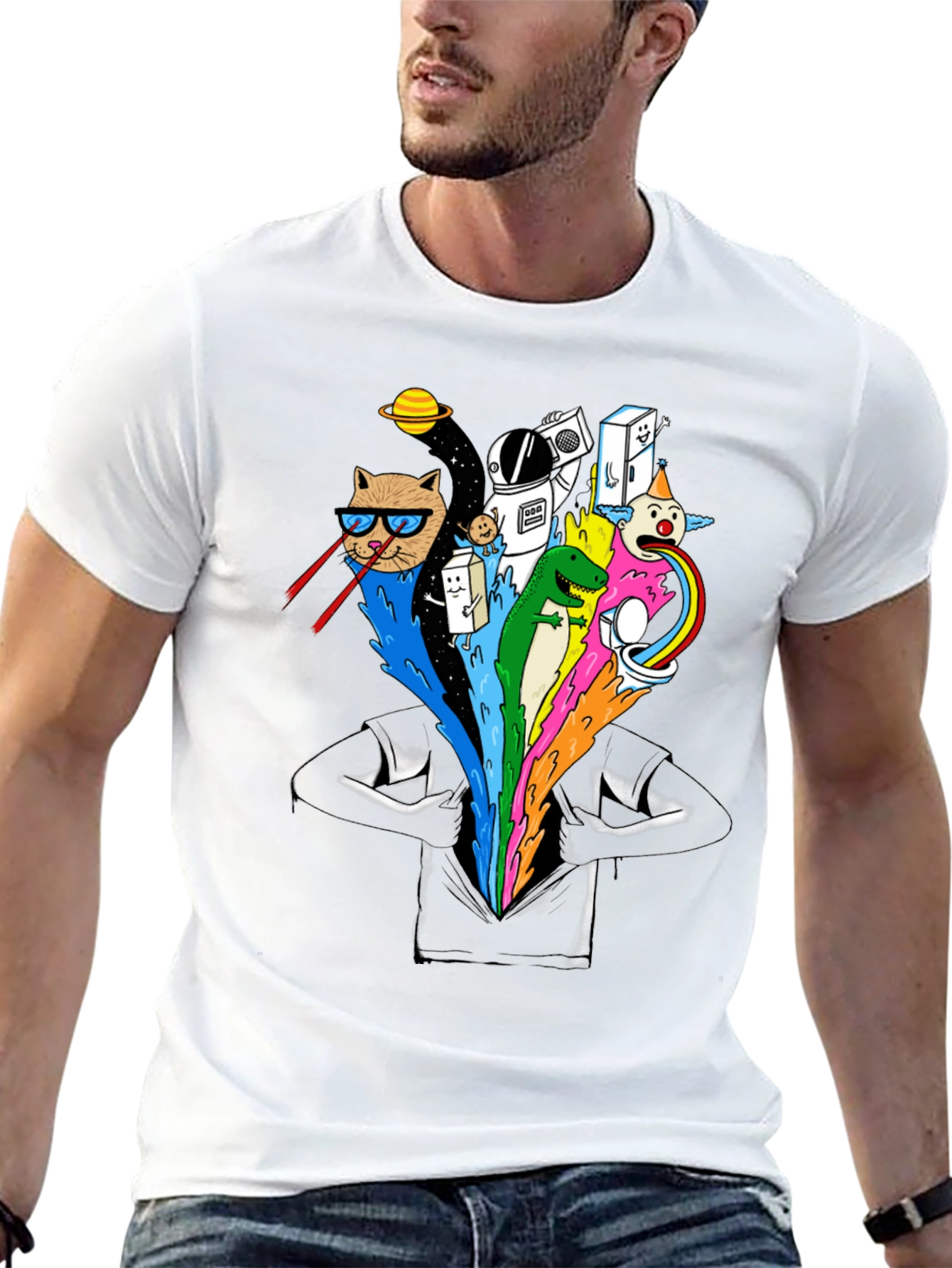 Cosmic Cat T-Shirt - Funny Graphic Tee