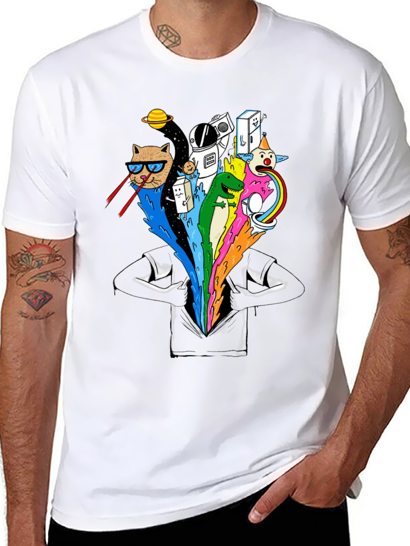 Cosmic Cat T-Shirt - Funny Graphic Tee