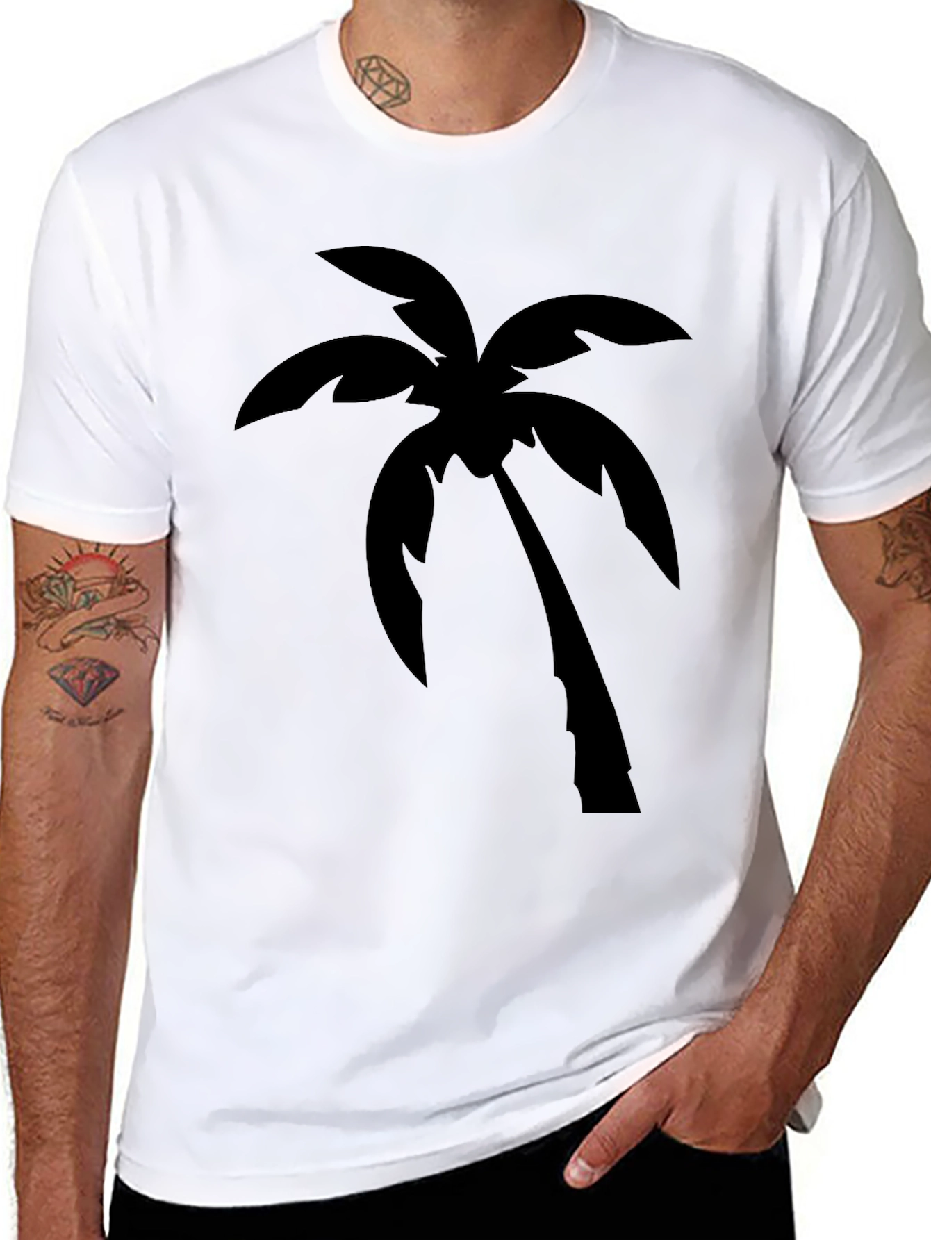 Black Palm Tree Graphic Tee - Island Vibes