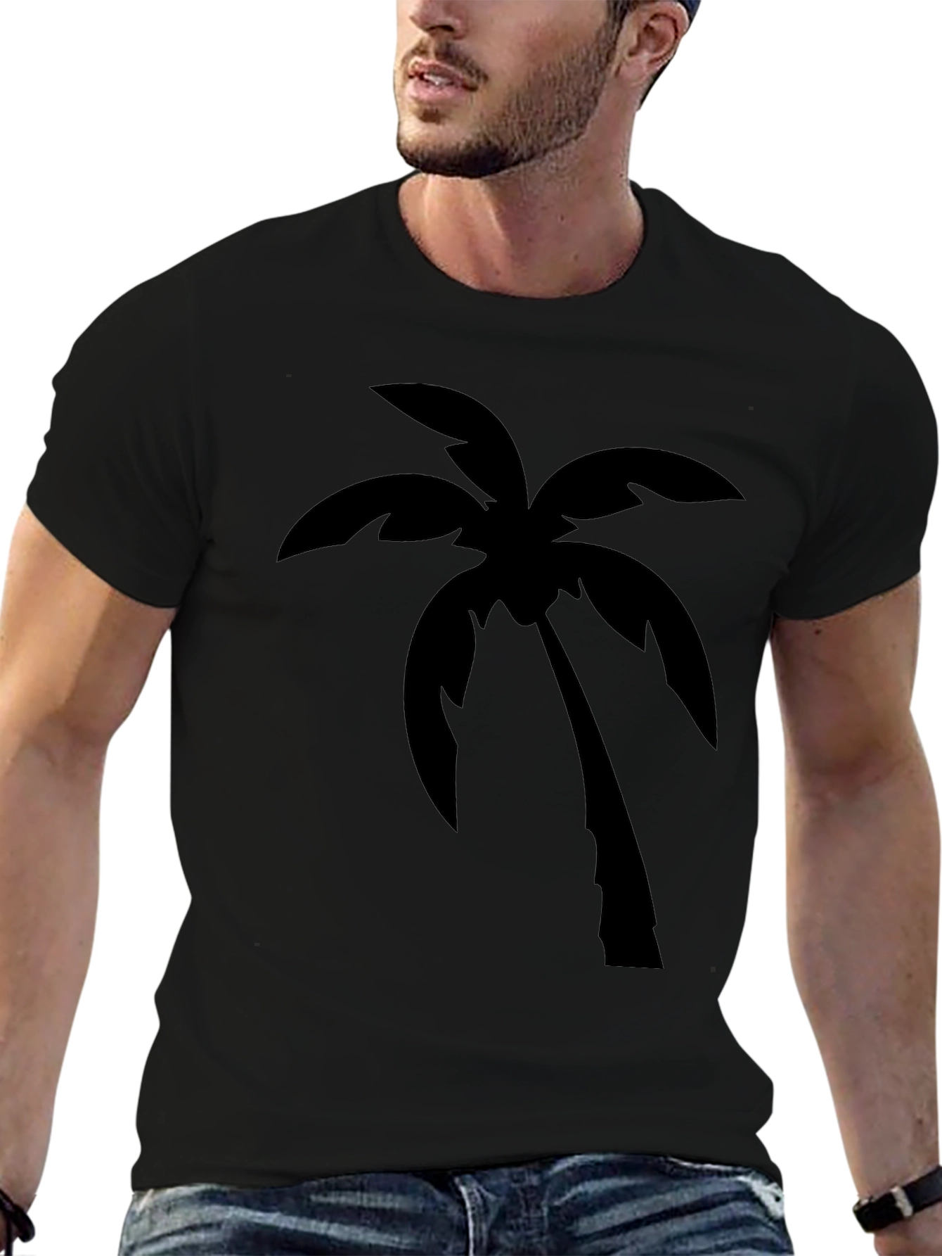 Black Palm Tree Graphic Tee - Island Vibes
