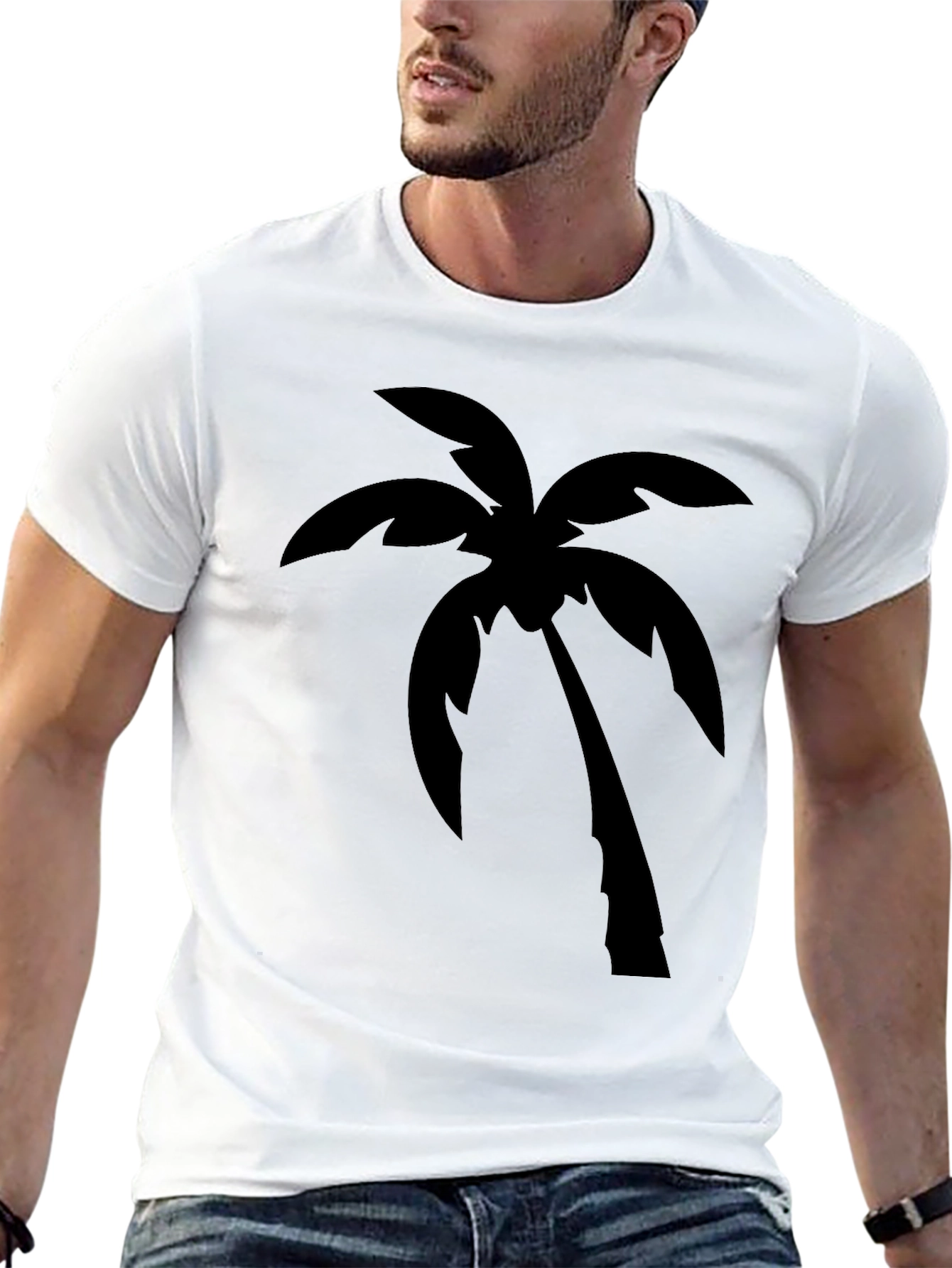 Black Palm Tree Graphic Tee - Island Vibes