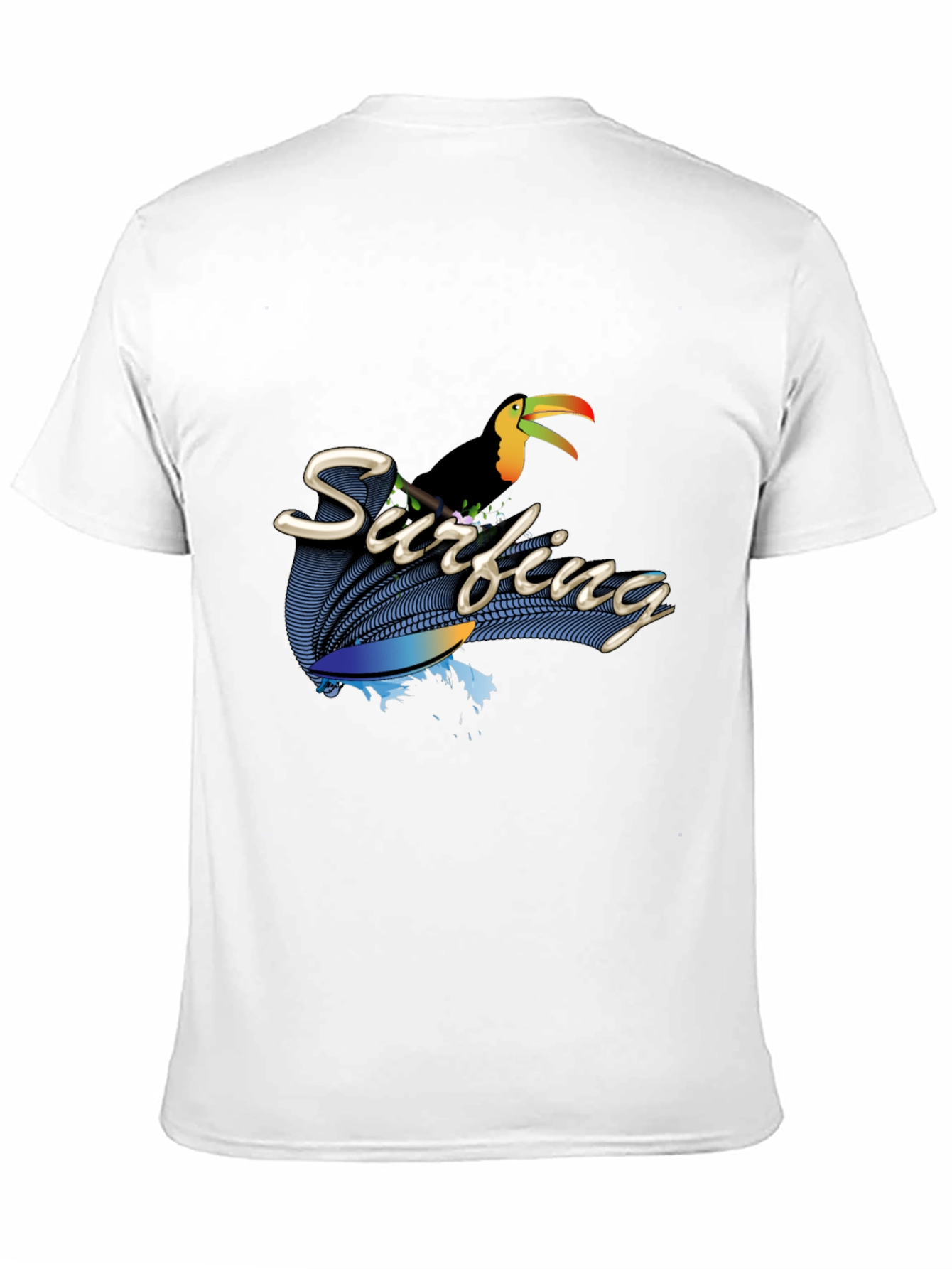 Surfing Toucan Black T-Shirt