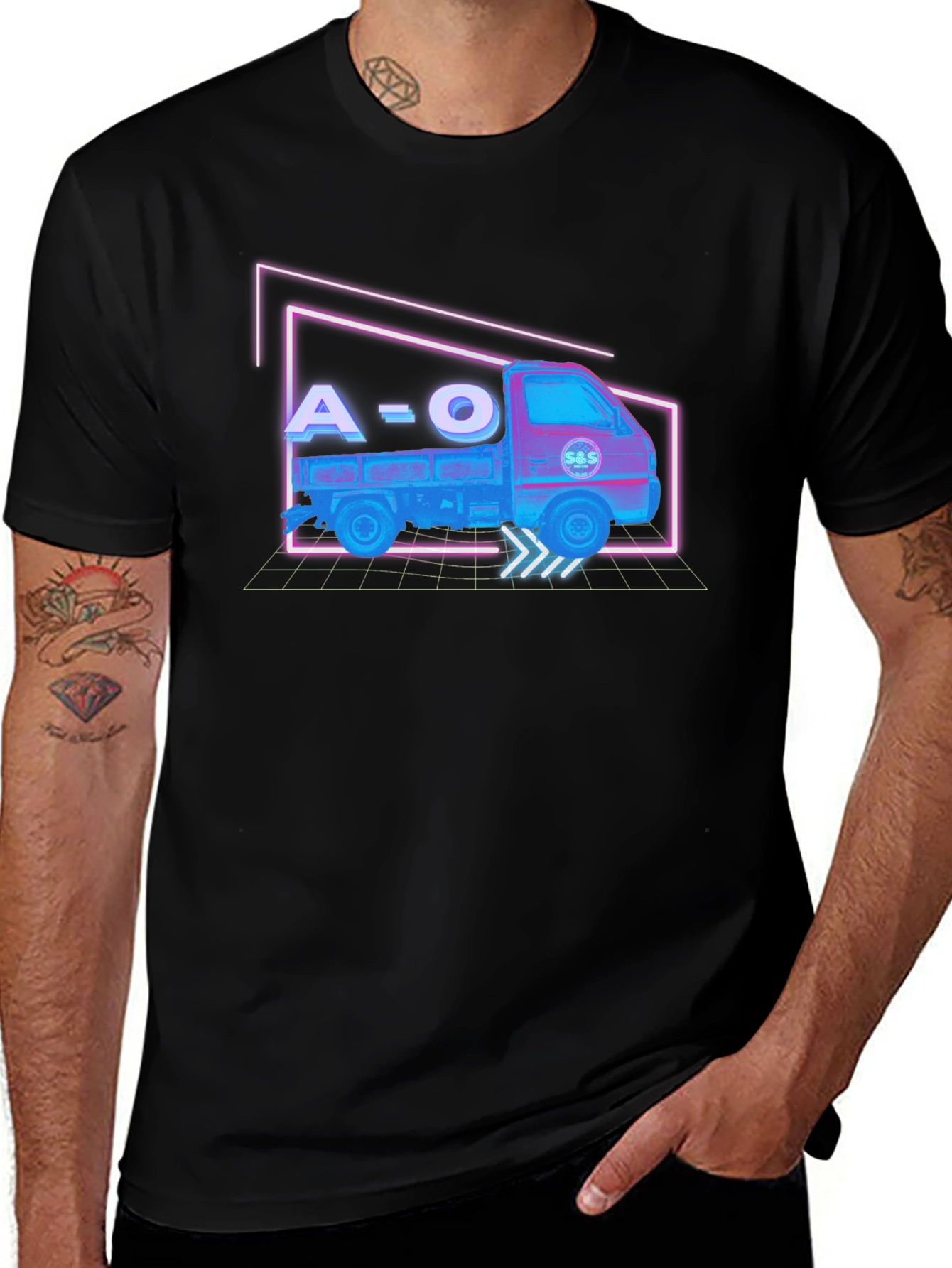 Retro A=O Truck Black T-Shirt