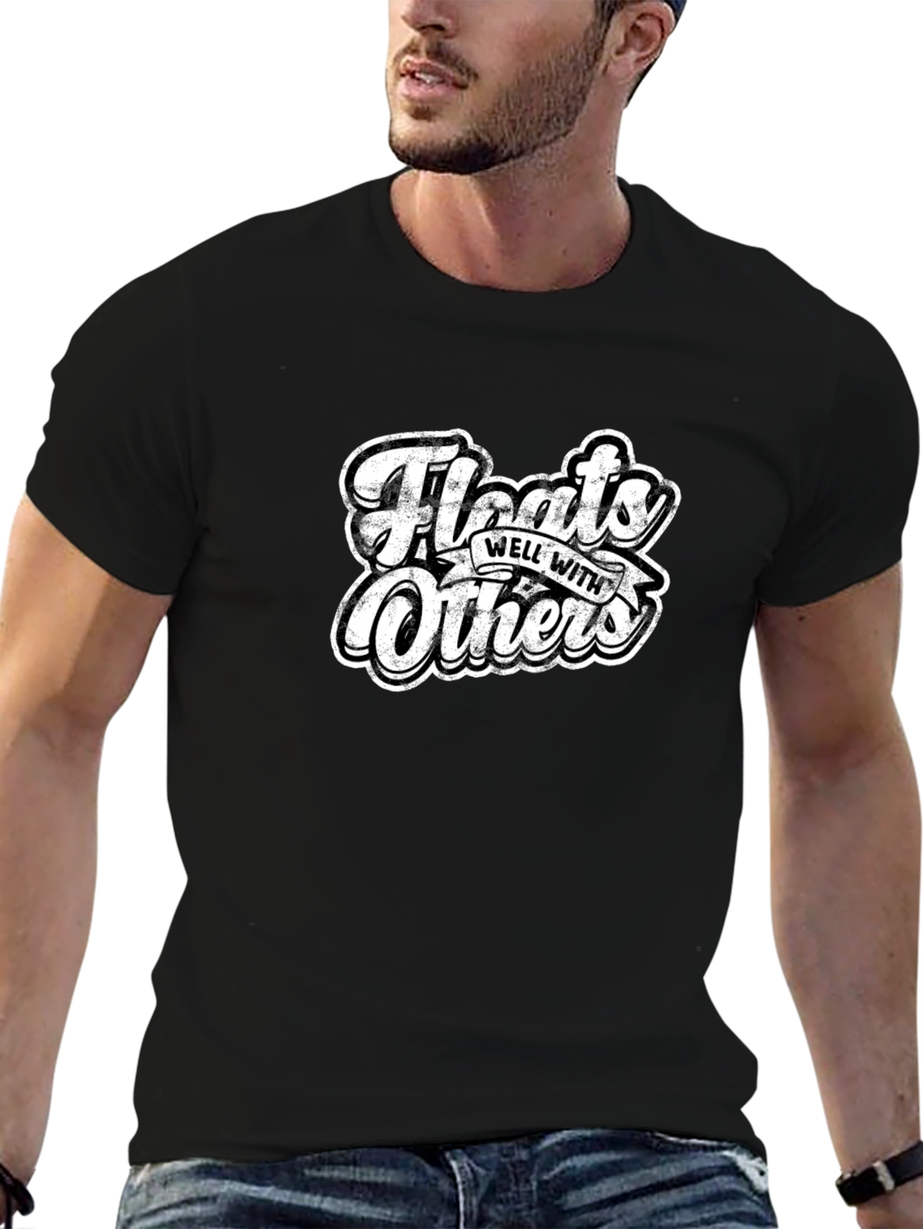 Floats Well with Others Black Graphic Tee